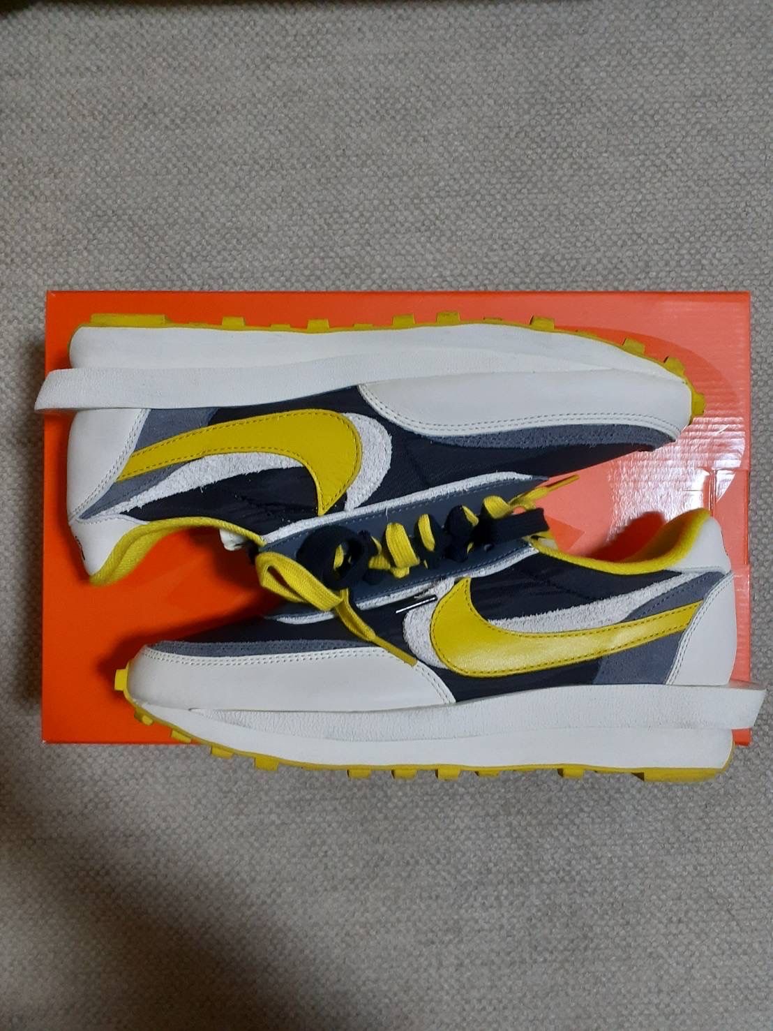 UNDERCOVER × sacai × Nike LD Waffle "Black/Sail-Dark Grey-Bright Citron"