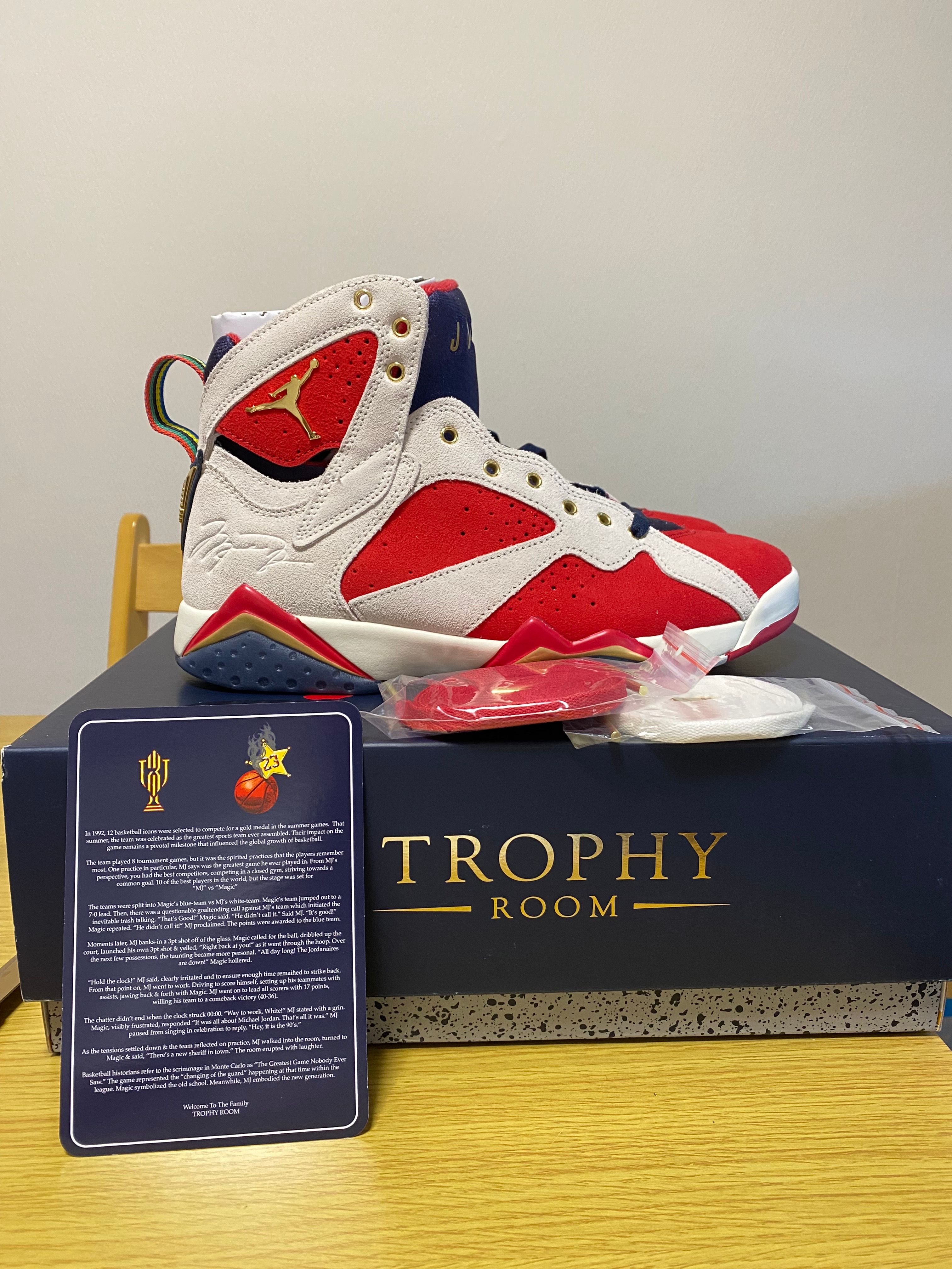 Trophy Room × Nike Air Jordan 7 "True Red and Obsidian"