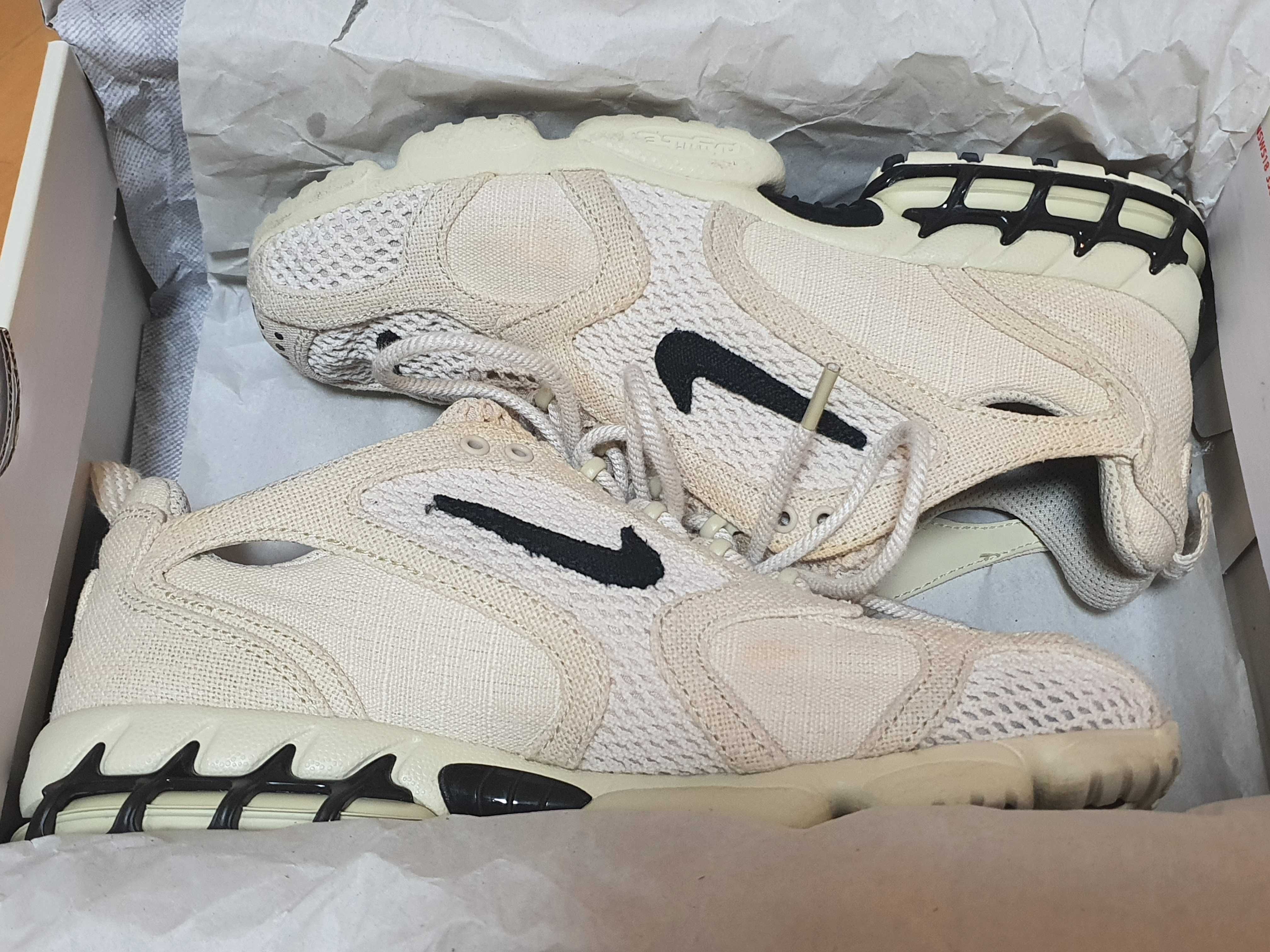 Stussy × Nike Air Zoom Spiridon CG 2 "Fossil/Black"