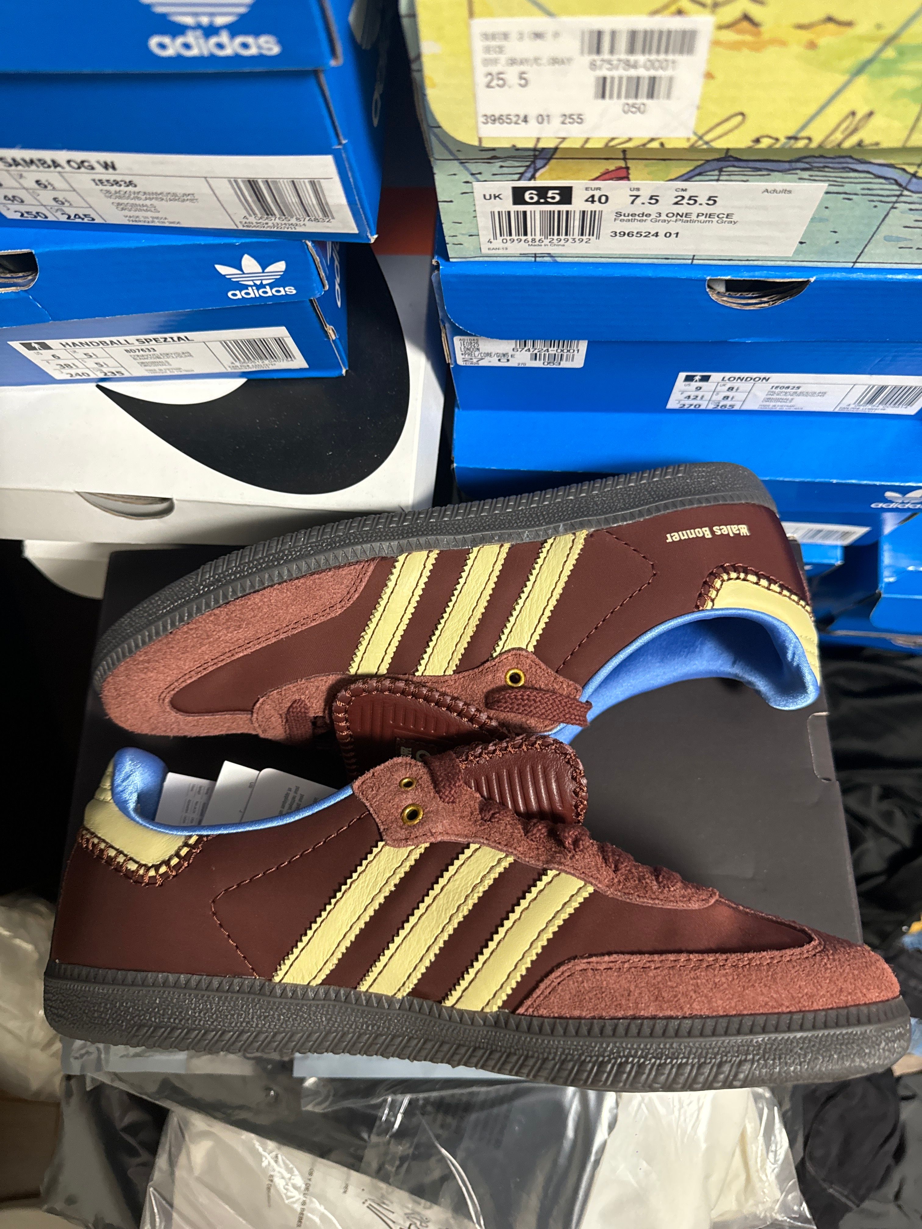 Wales Bonner × adidas Samba Nylon Low "Fox Brown/Sandy Beige/Lucky Blue"