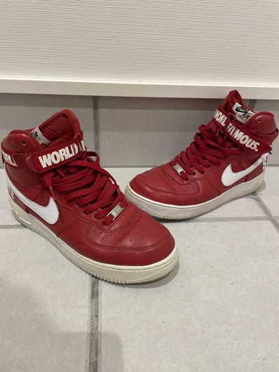 Supreme × Nike Air Force 1 High World Famous "Red"