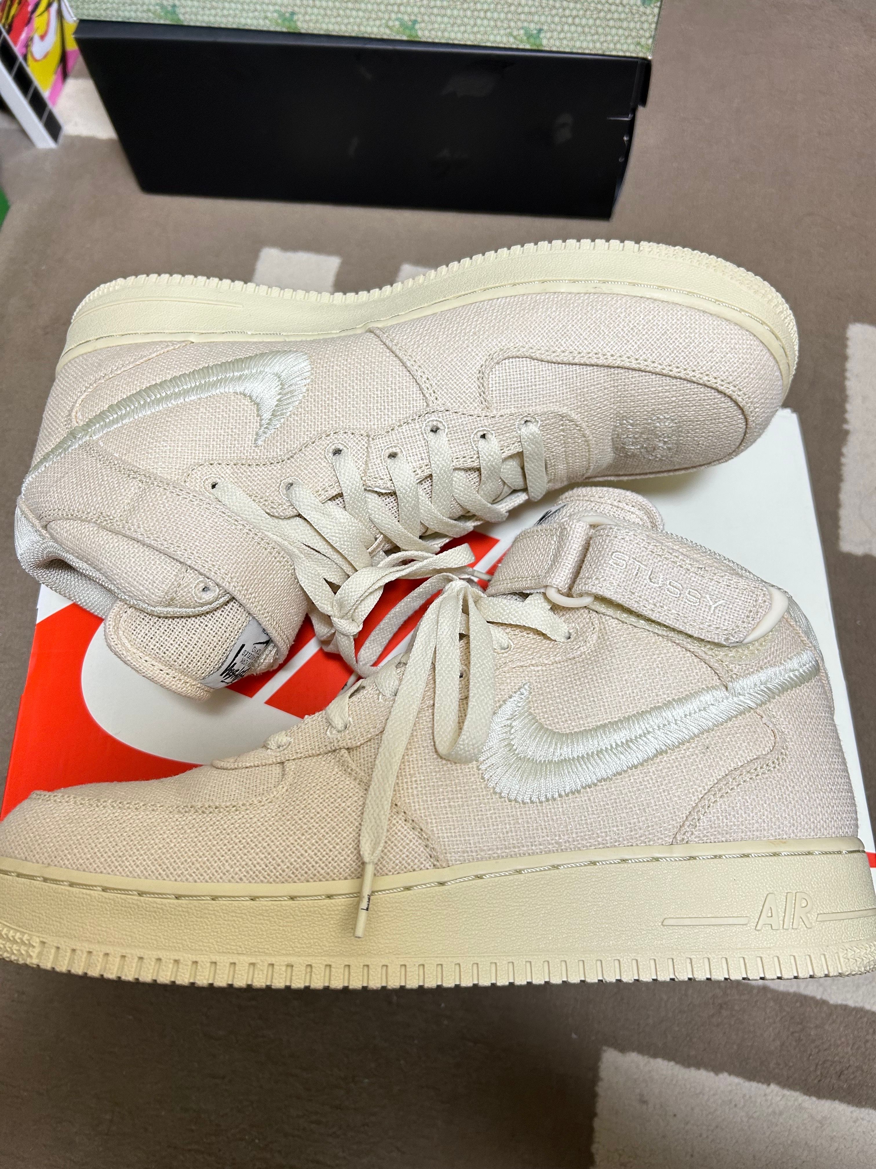 Stussy × Nike Air Force 1 Mid "Fossil Stone"