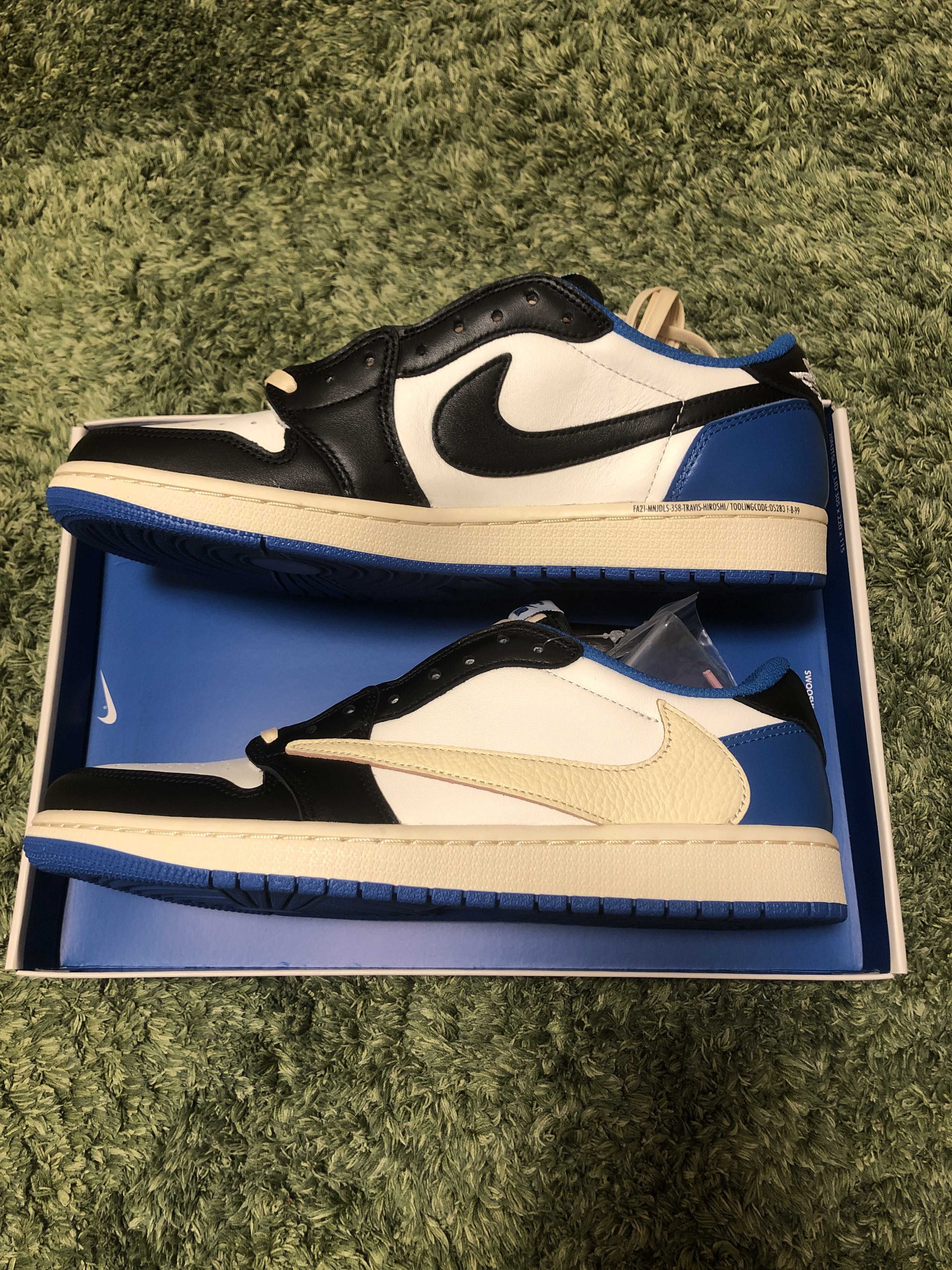 Travis Scott × fragment design × Nike Air Jordan 1 Low OG SP "Military Blue"