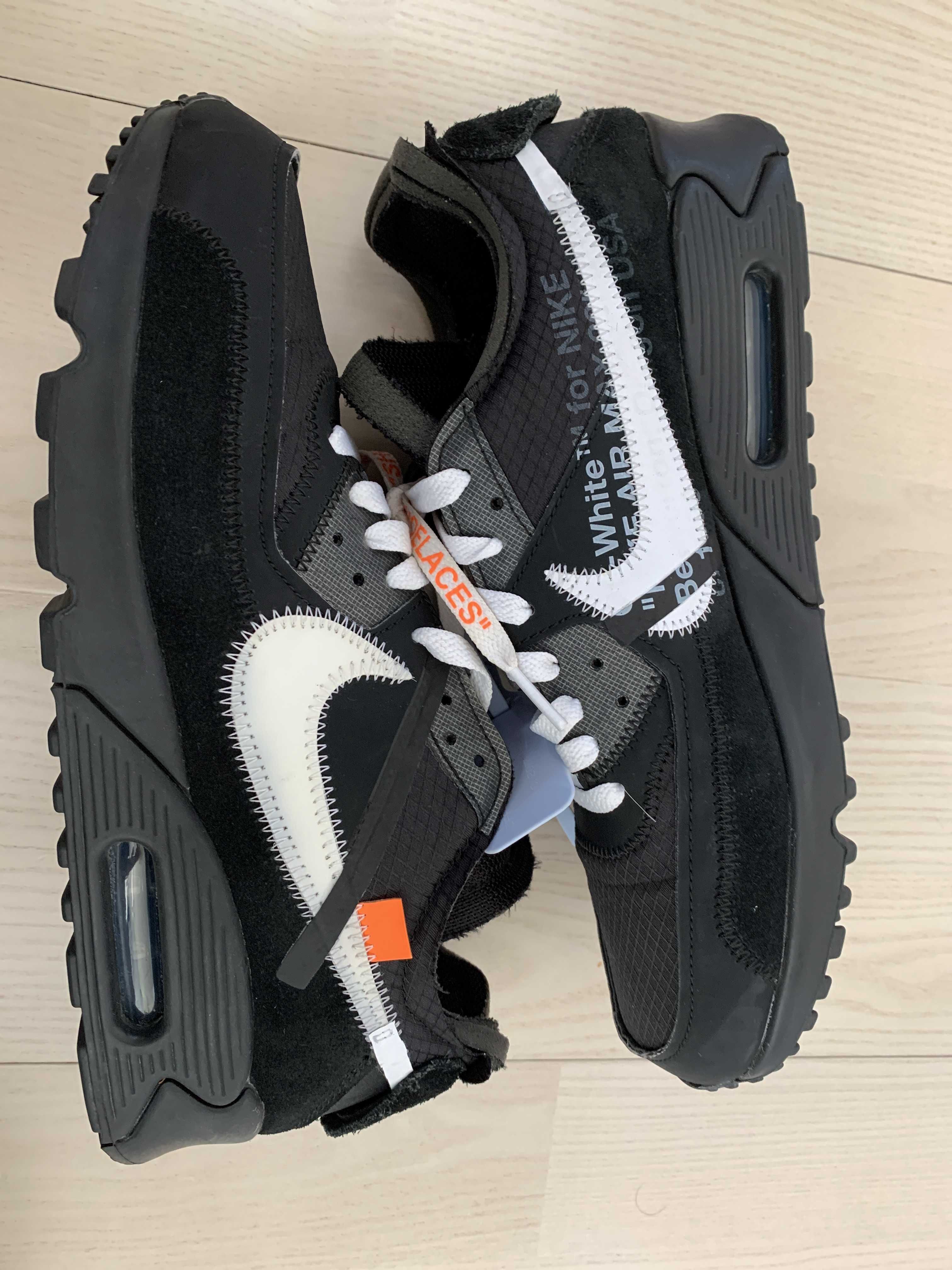 Off-White × Nike Air Max 90 "Black/Black-Cone-White"