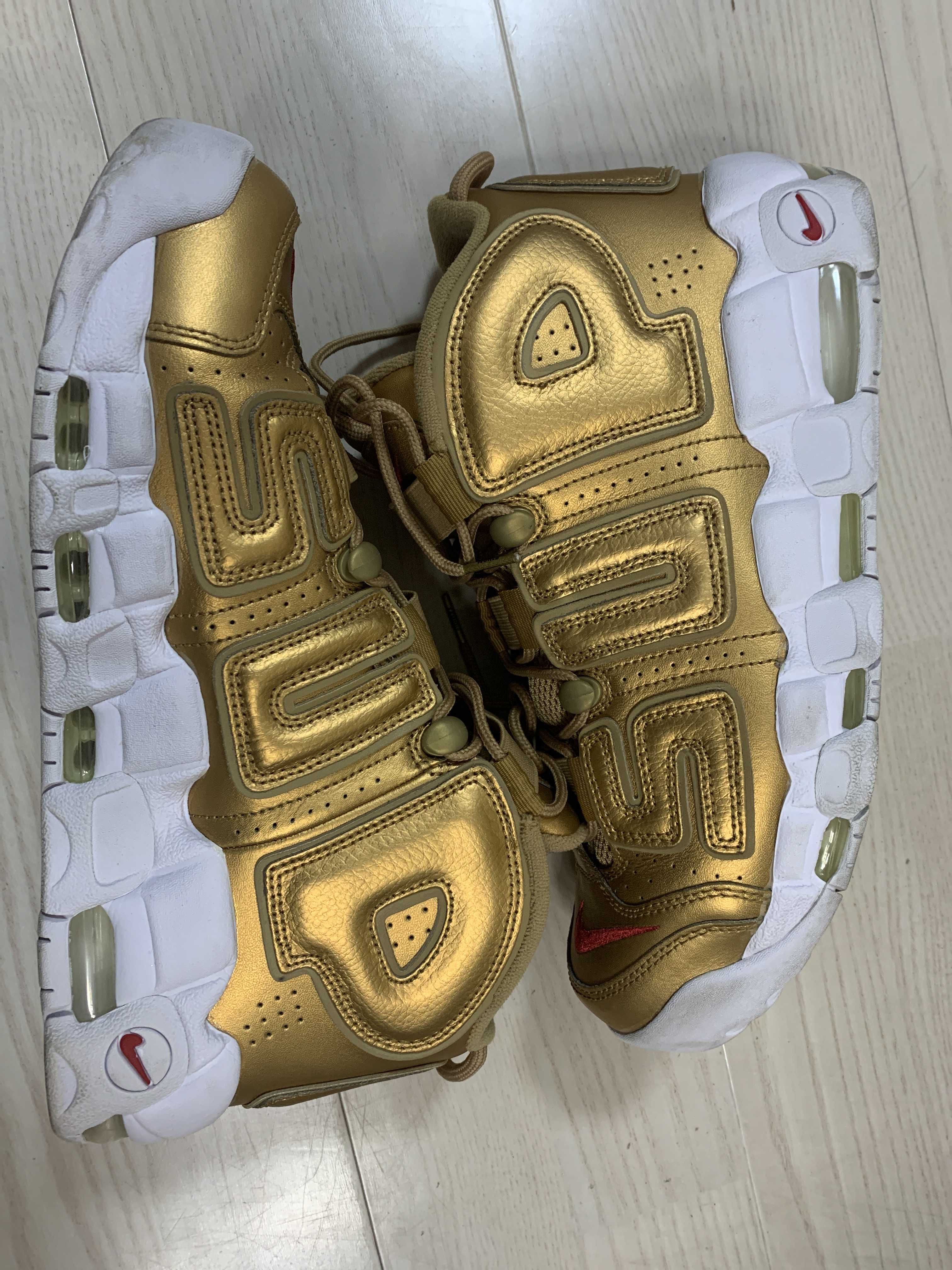 Supreme × Nike Air More Uptempo "Metallic Gold"