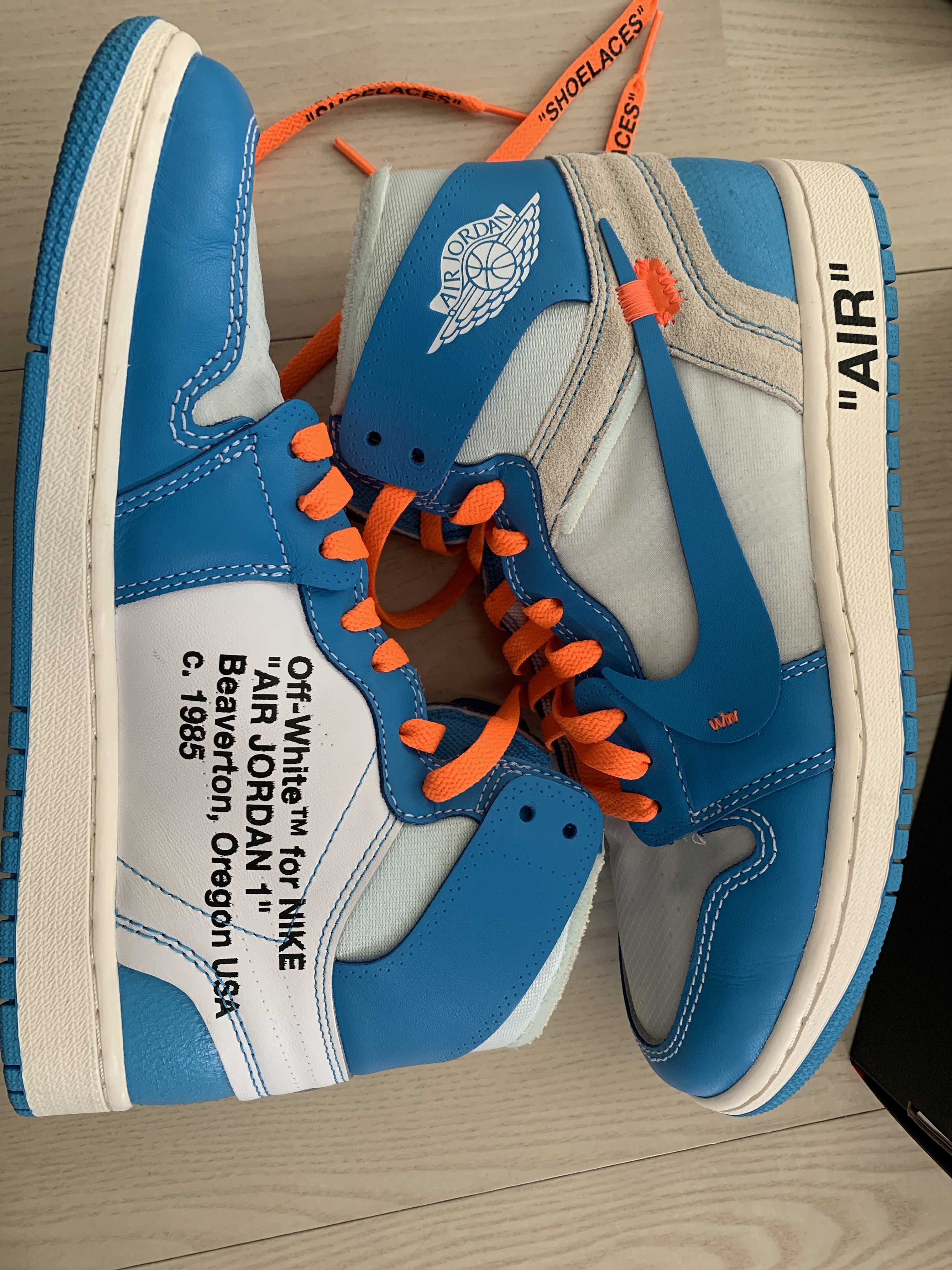 Off-White × Nike Air Jordan 1 High UNC "White/Dark Powder Blue"