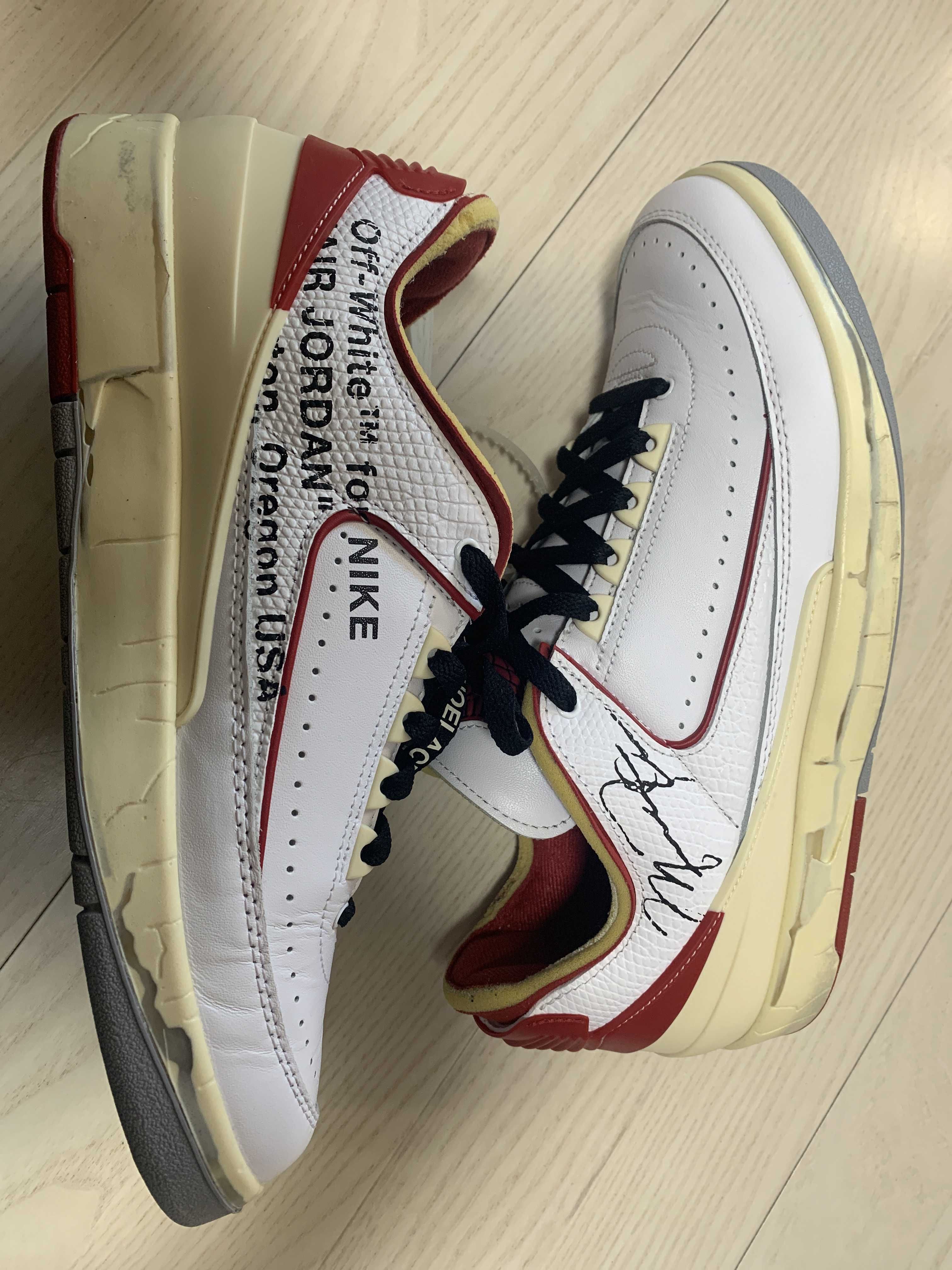 Off-White × Nike Air Jordan 2 Low "White and Varsity Red"