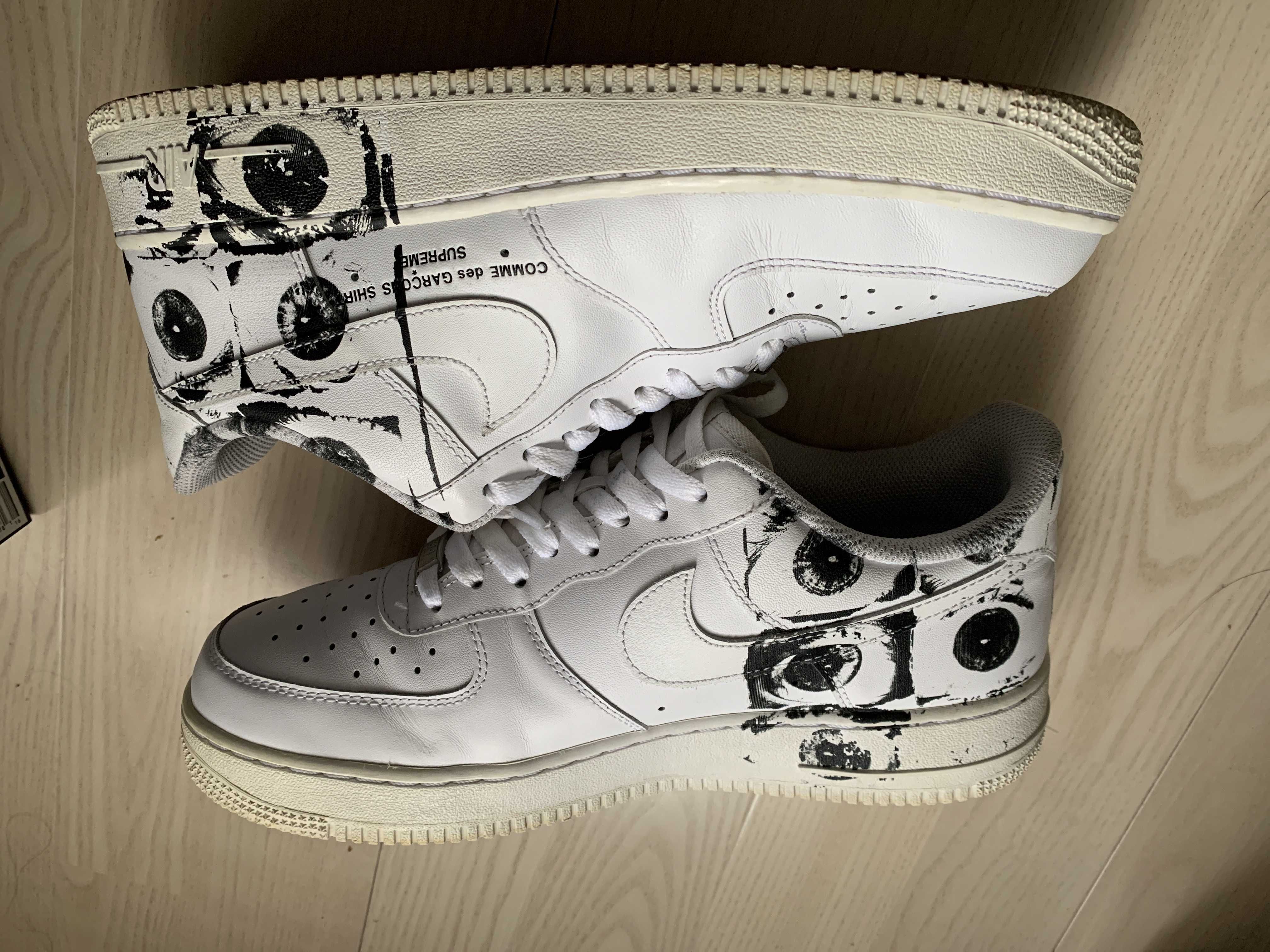Supreme × COMME des GARCONS SHIRT × Nike Air Force 1 Low "White"