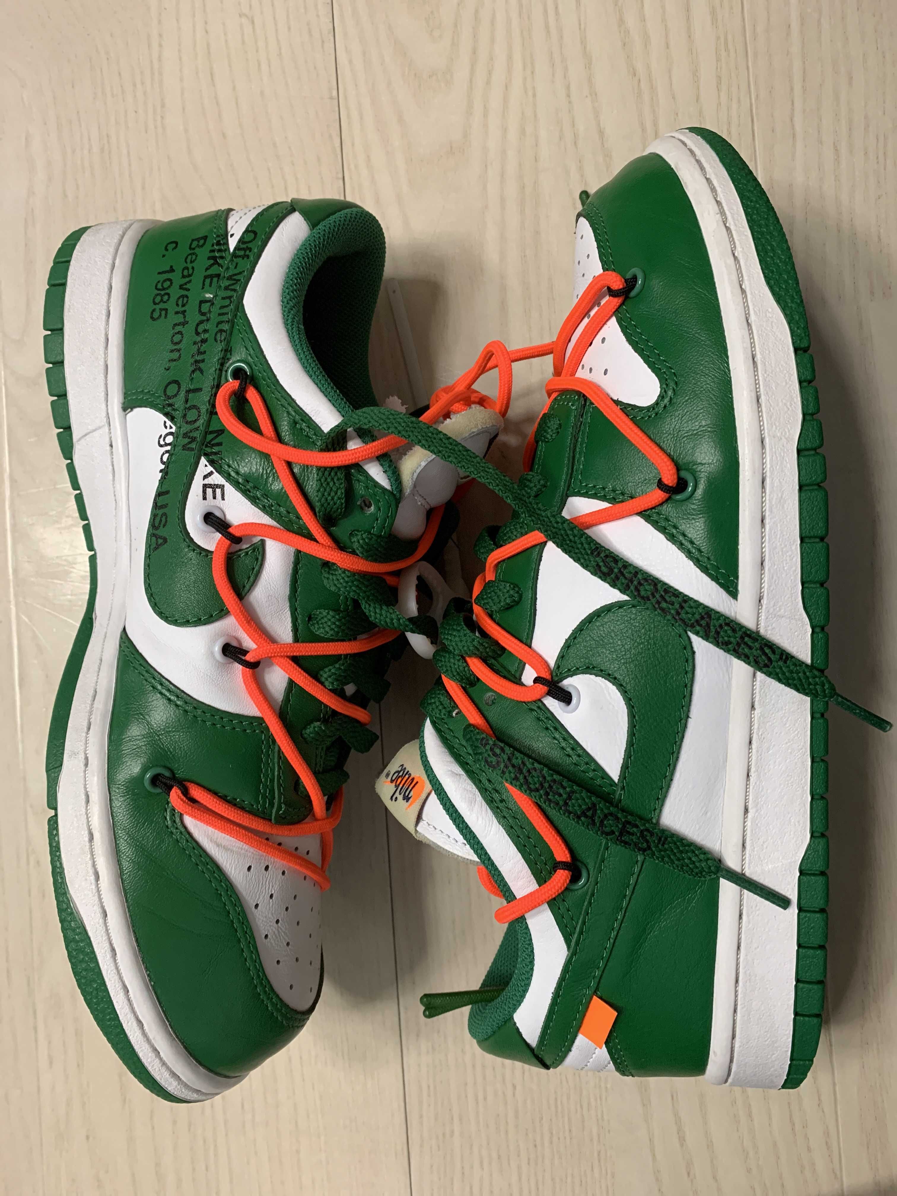Off-White × Nike Dunk Low "White/Pine Green"