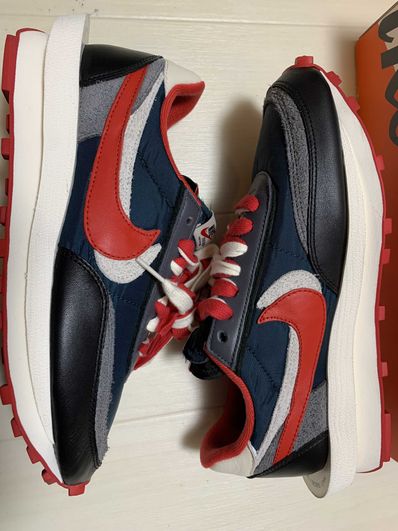 UNDERCOVER × sacai × Nike LD Waffle "Midnight Spruce/Pale Ivory-Dark Grey-University Red"