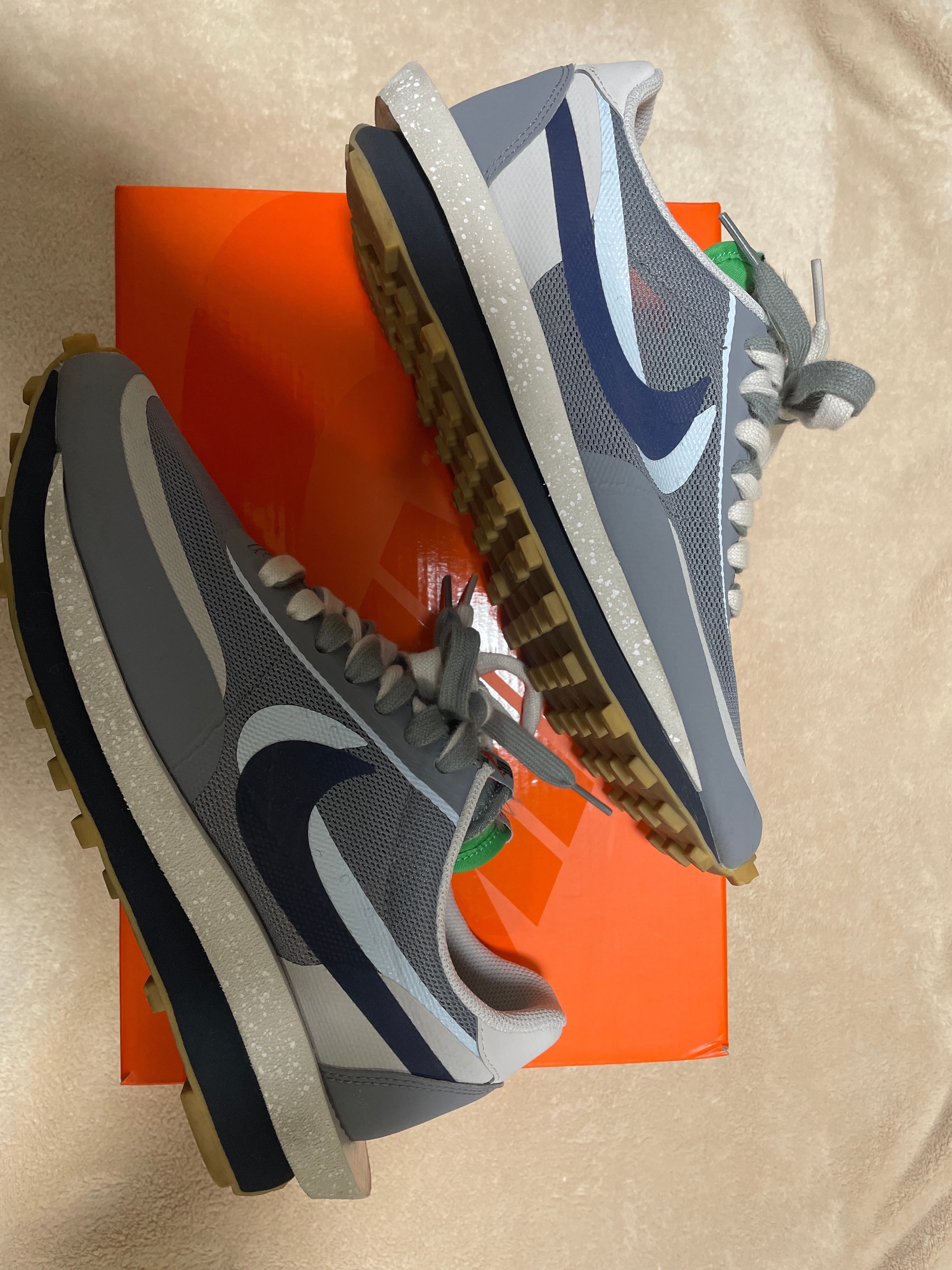 CLOT × Sacai × Nike LD Waffle "Grey Obsidian/Cool Grey"