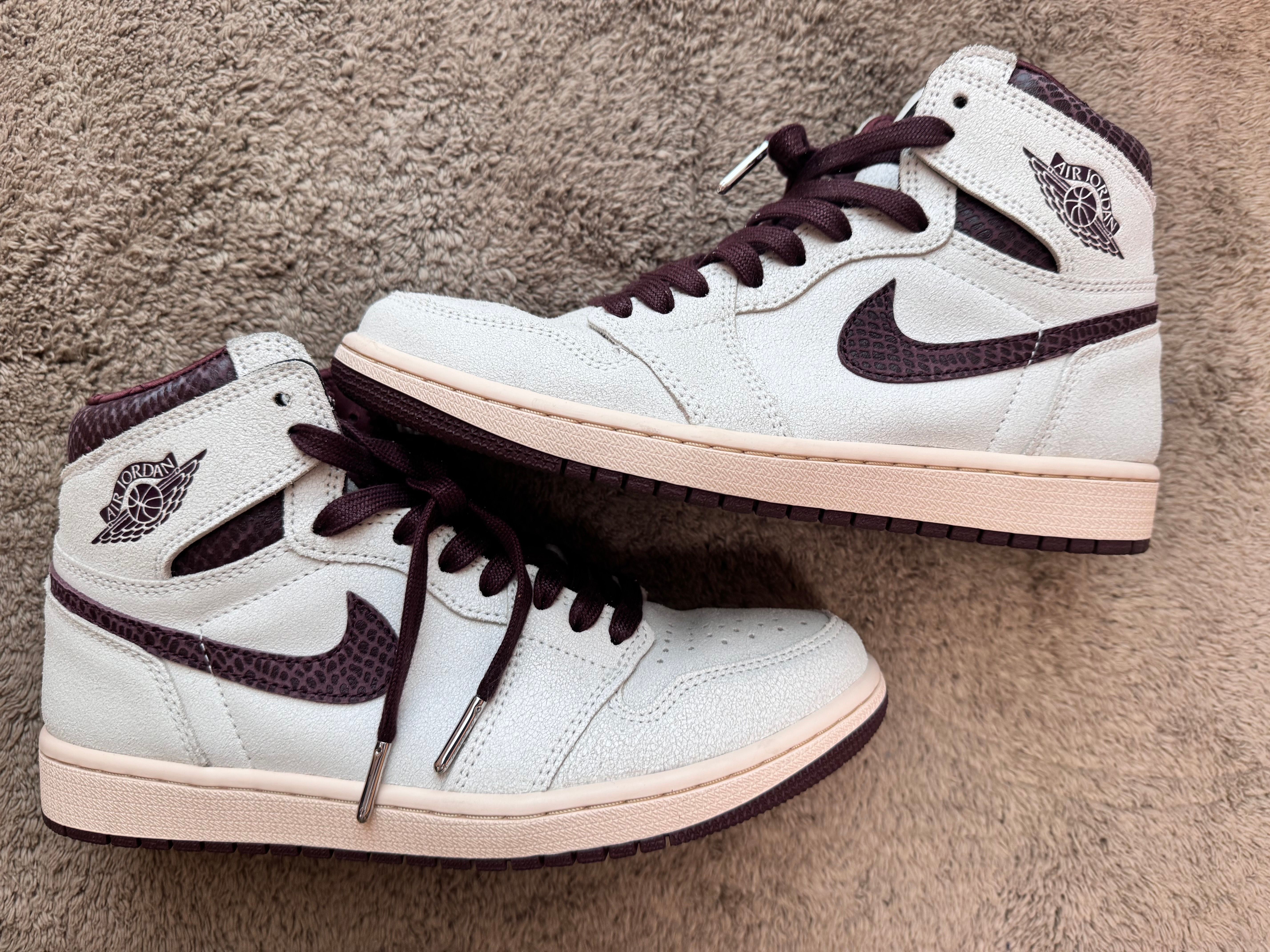 A Ma Maniere × Nike Air Jordan 1 Retro High OG "Sail and Burgundy"