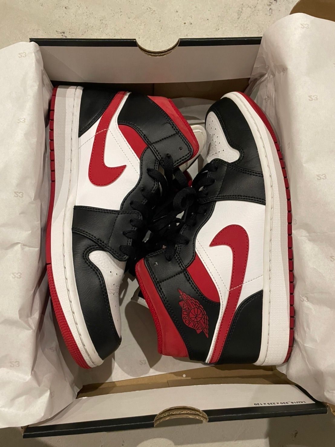 Nike Air Jordan 1 Mid "Black/Gym Red/White"