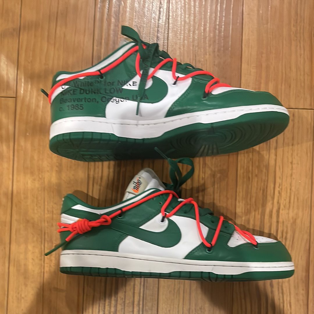 Off-White × Nike Dunk Low "White/Pine Green"