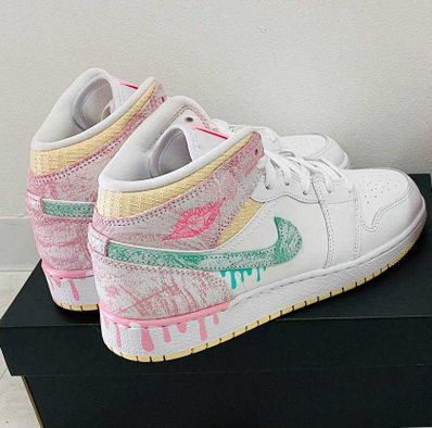 Nike GS Air Jordan 1 Mid "Paint Drip"