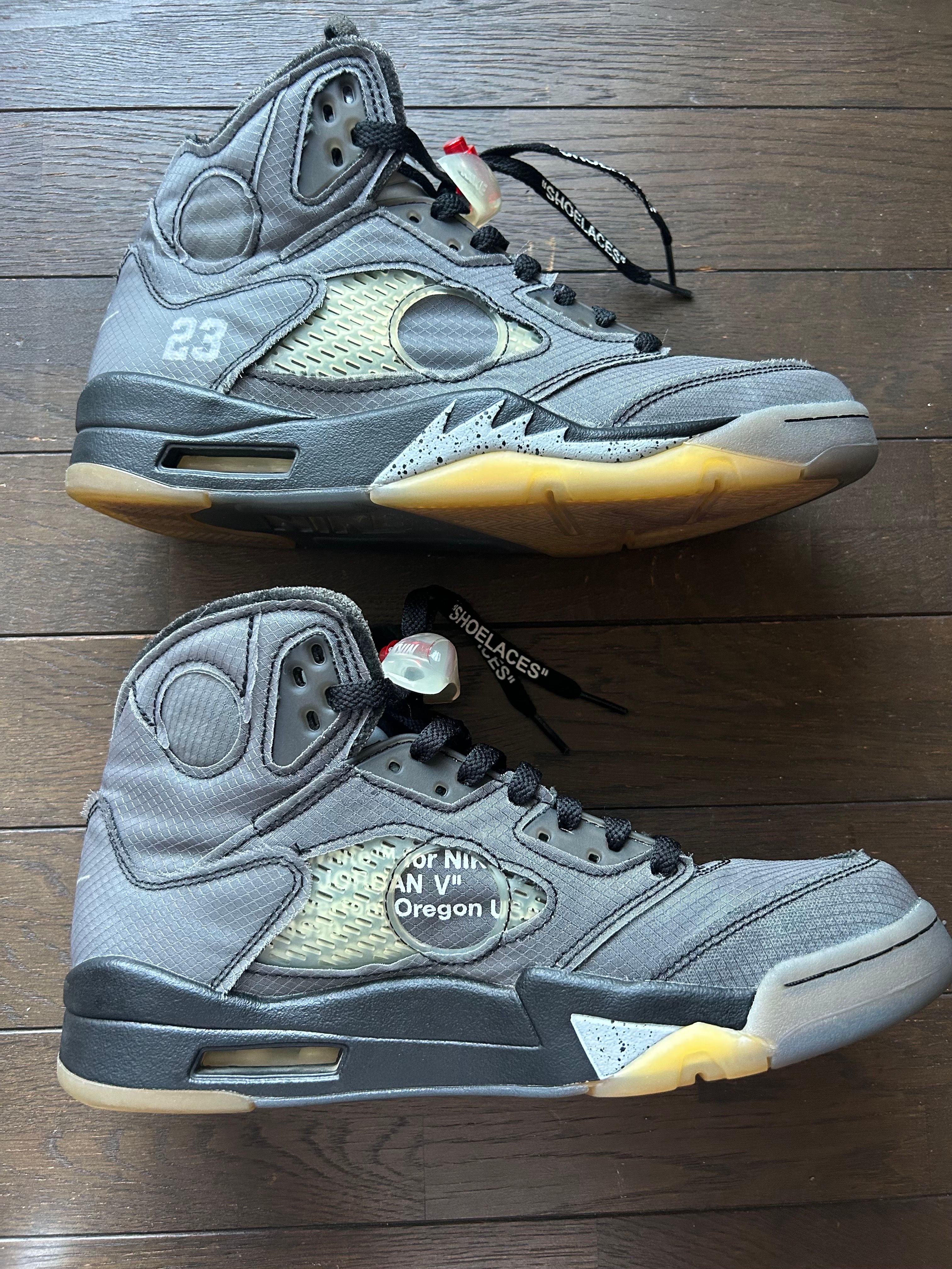 Off-White × Nike Air Jordan 5 "Black/Muslin/Fire Red"