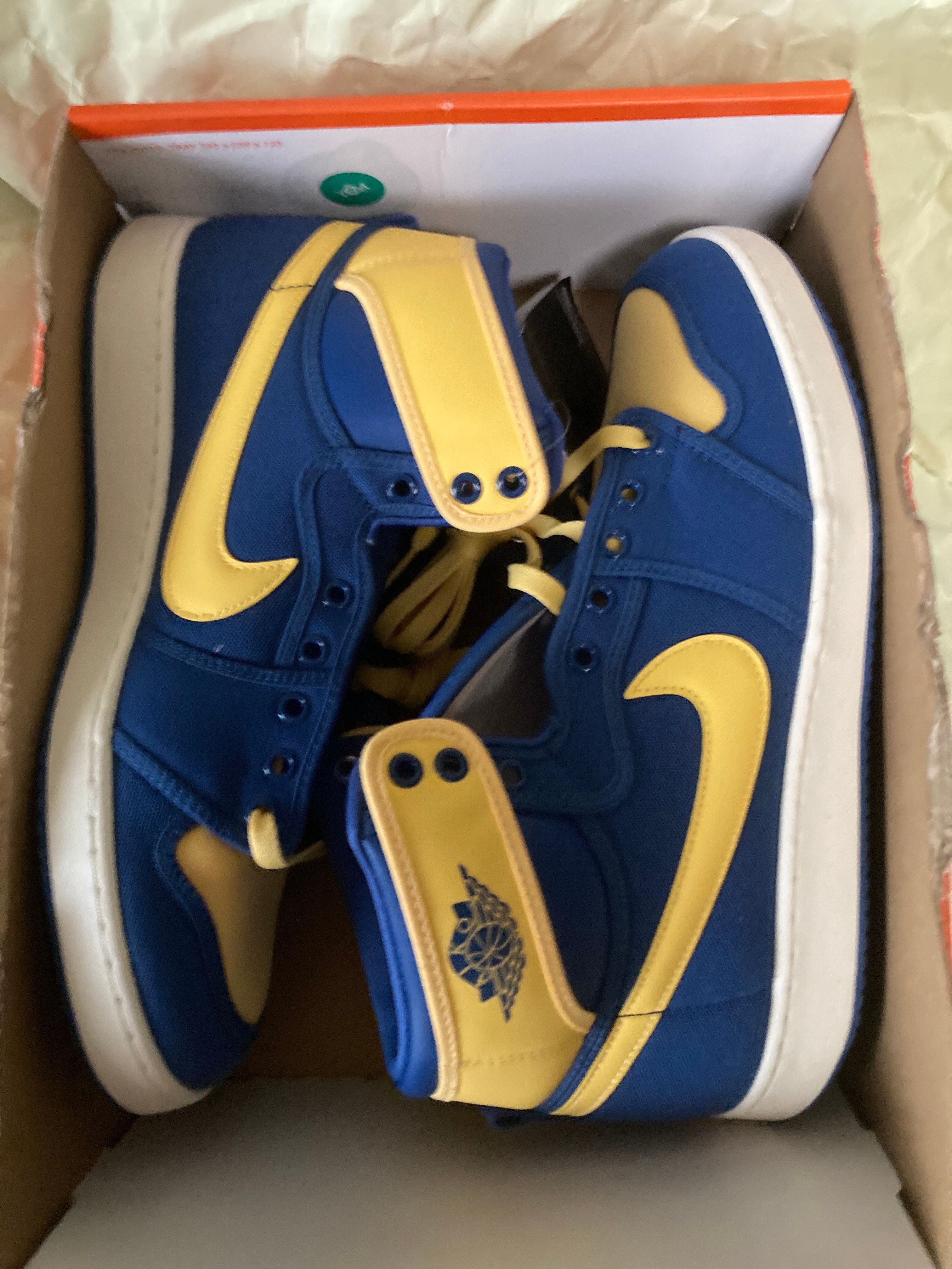 Nike Air Jordan 1 KO "True Blue and Topaz Gold/Laney"