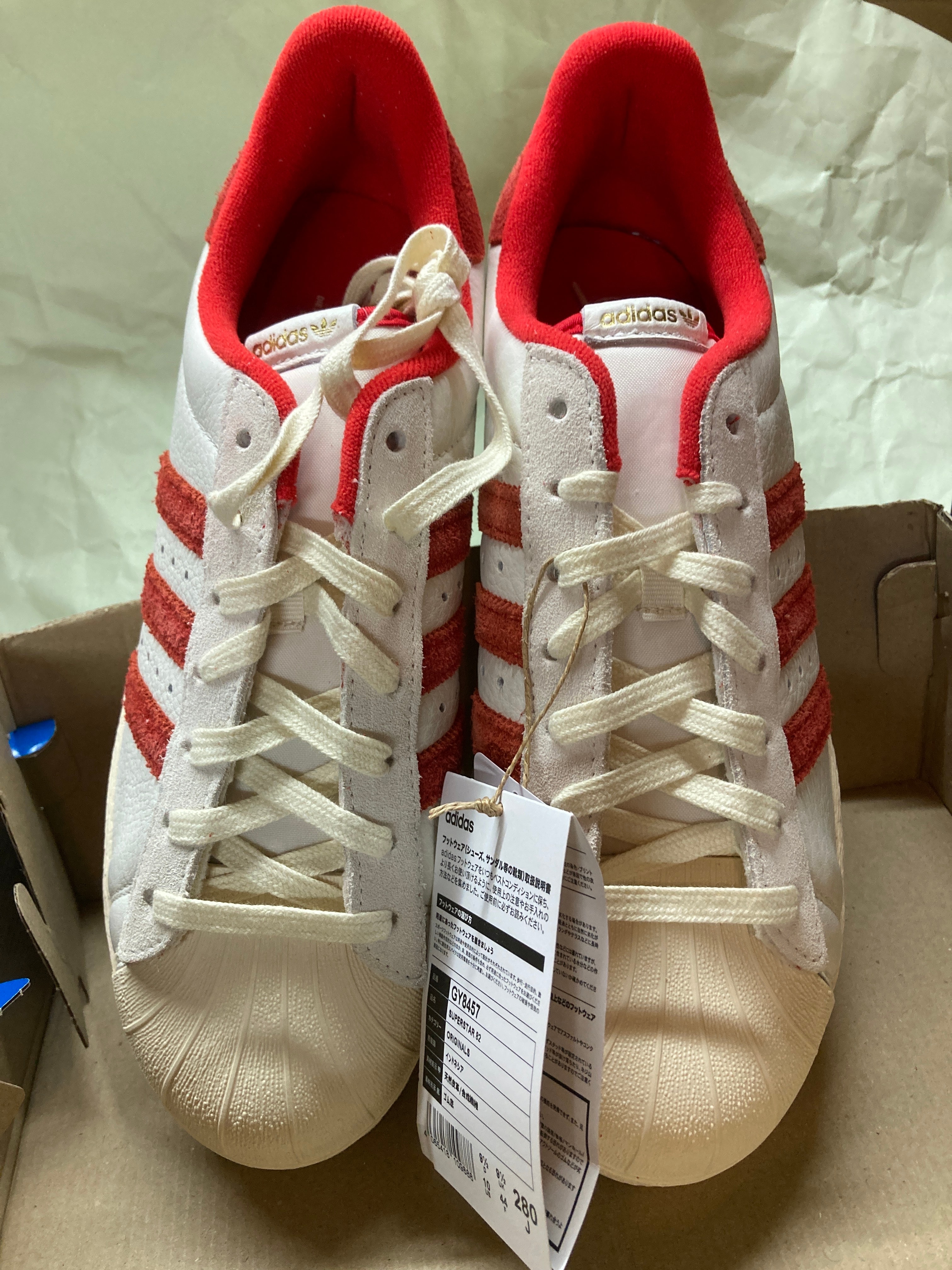 adidas Superstar 82 "Cloud White/Vivid Red/Cream White"