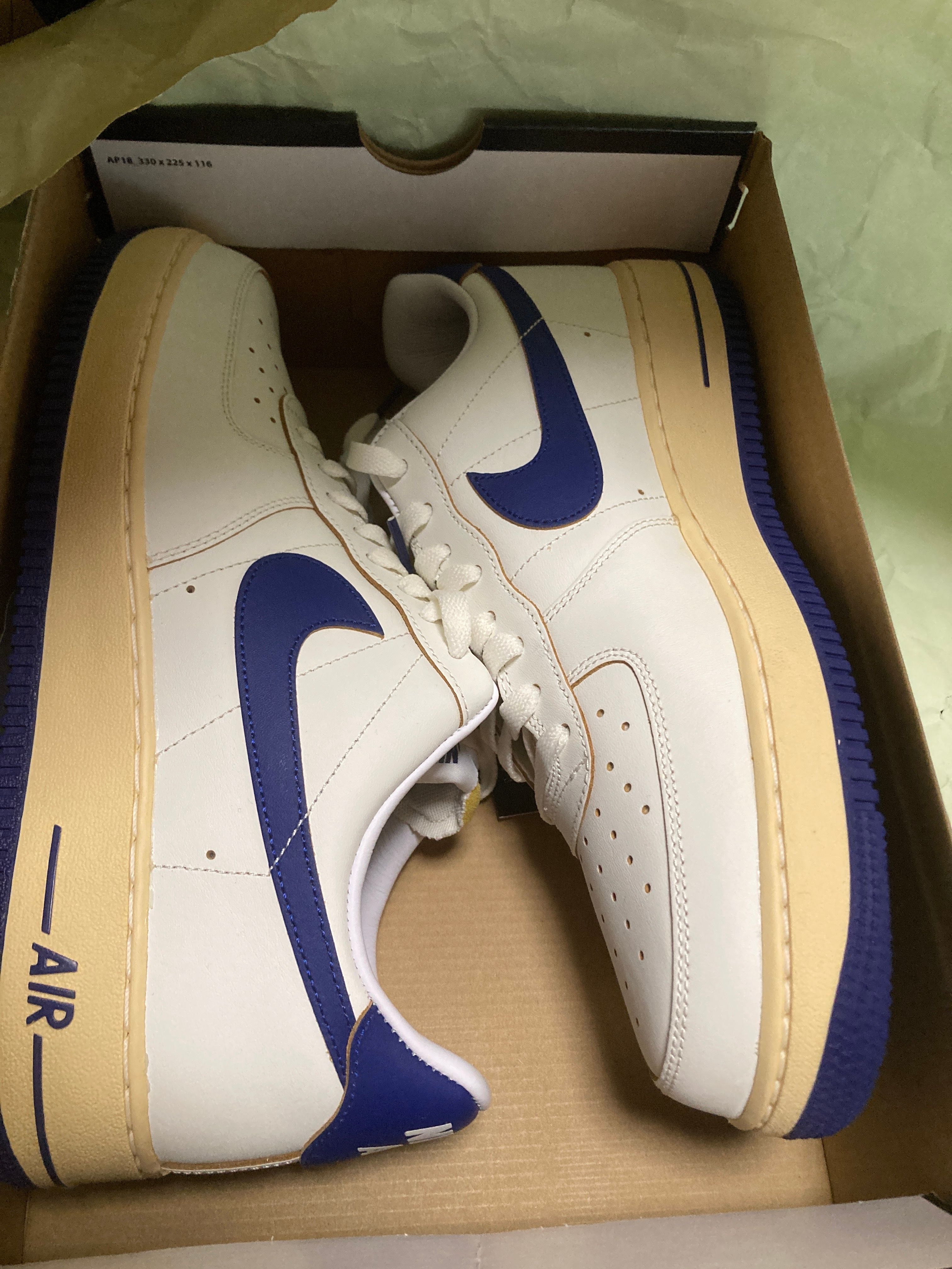 Nike Women's Air Force 1 '07 "Sail/Pale Vanilla/Gold Suede/Deep Royal Blue"