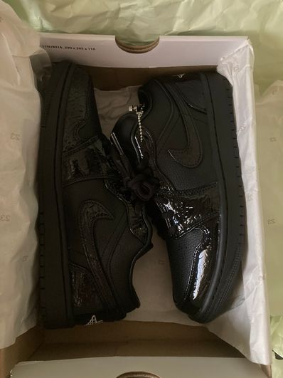 Nike Women's Air Jordan 1 Low SE "Black Croc"