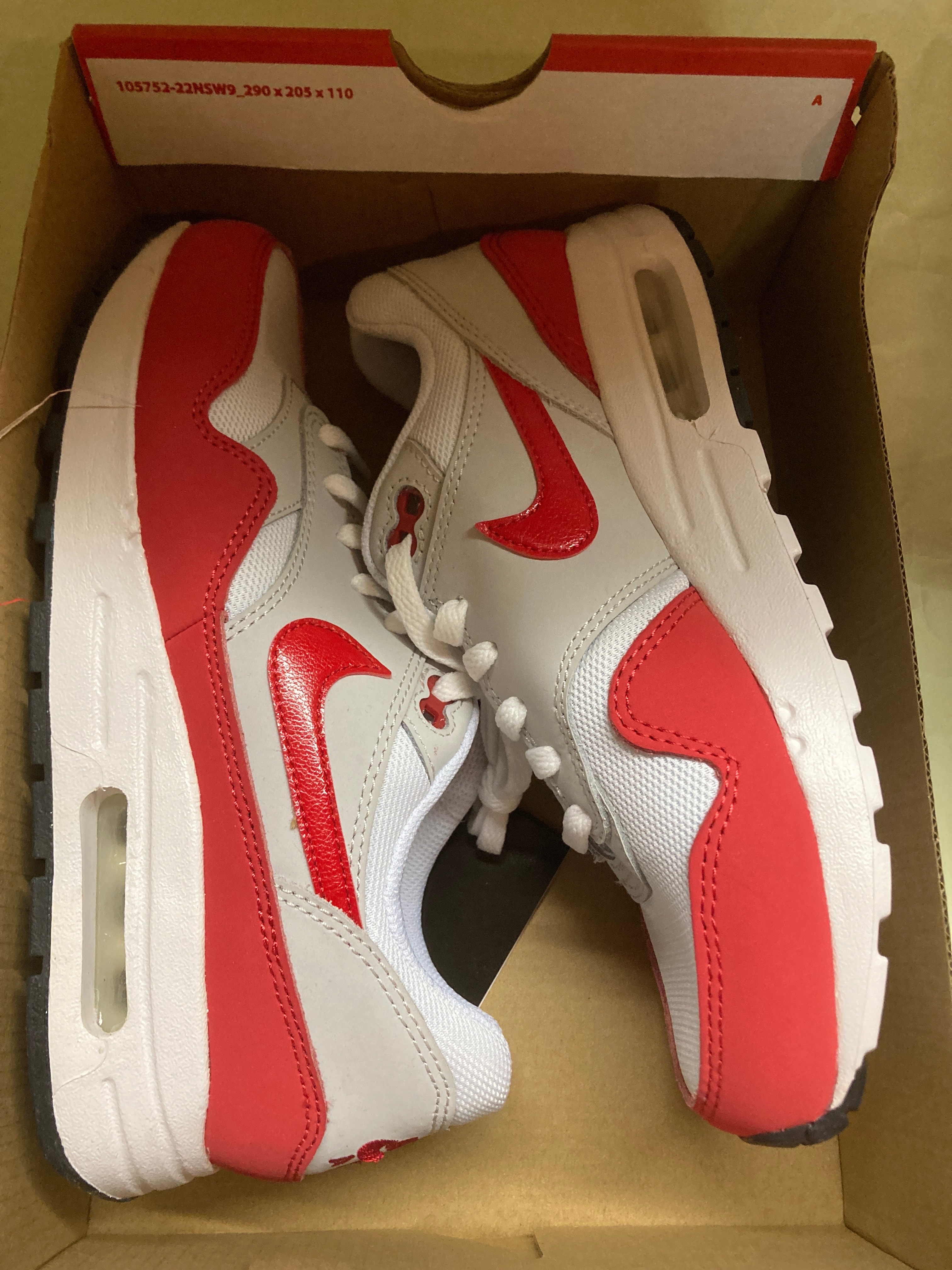 Nike GS Air Max 1 "Neutral Grey/White/Black/University Red"