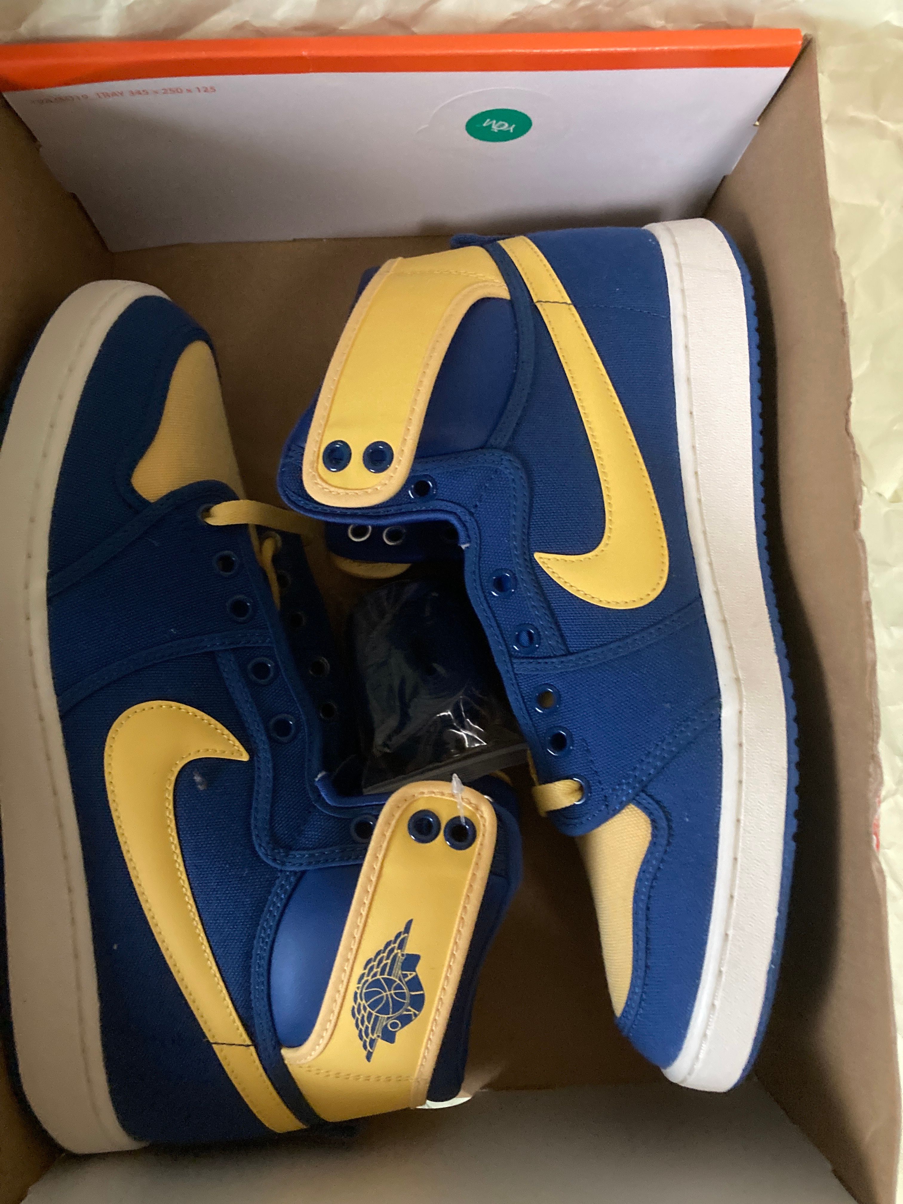 Nike Air Jordan 1 KO "True Blue and Topaz Gold/Laney"