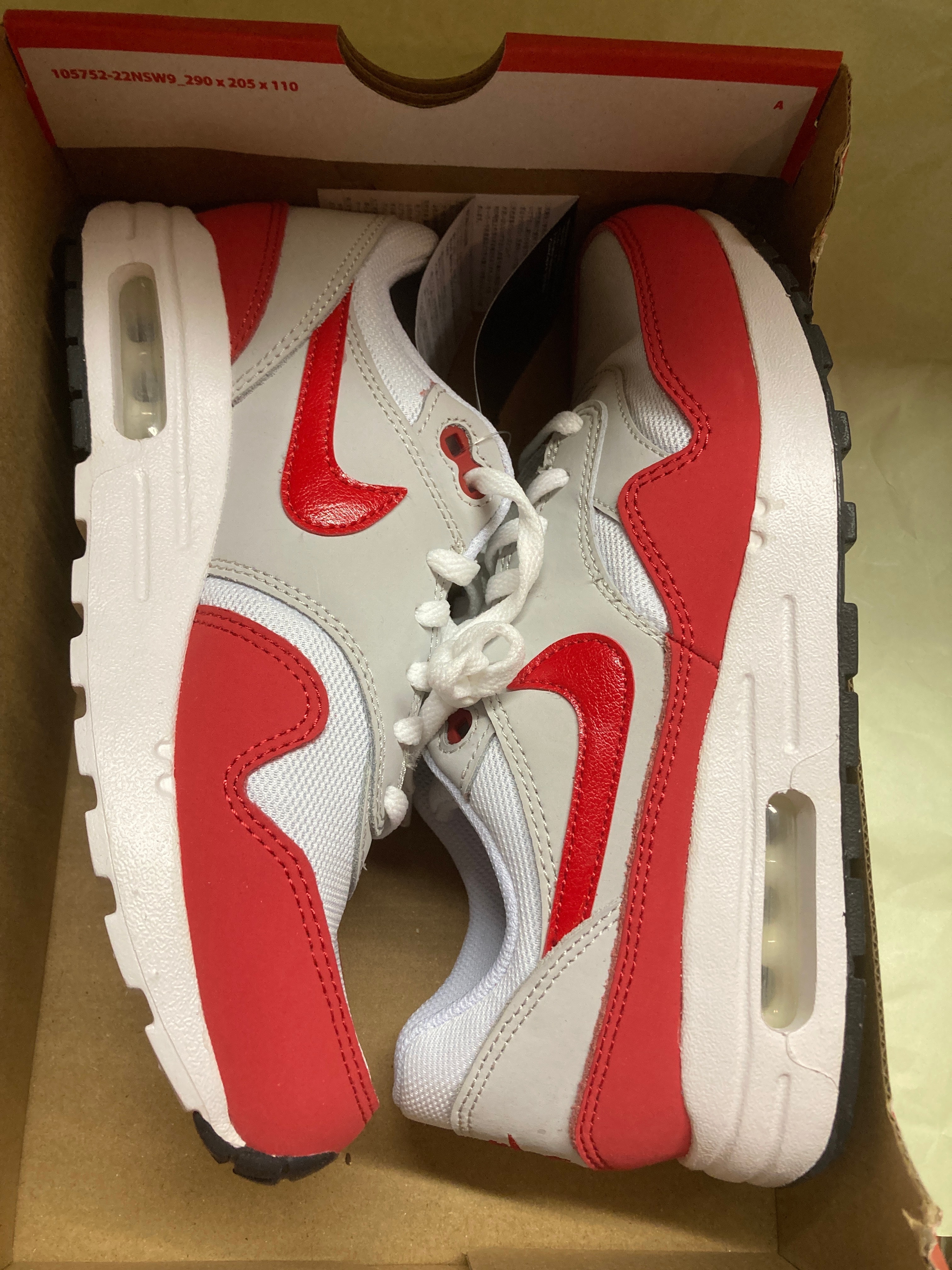 Nike GS Air Max 1 "Neutral Grey/White/Black/University Red"