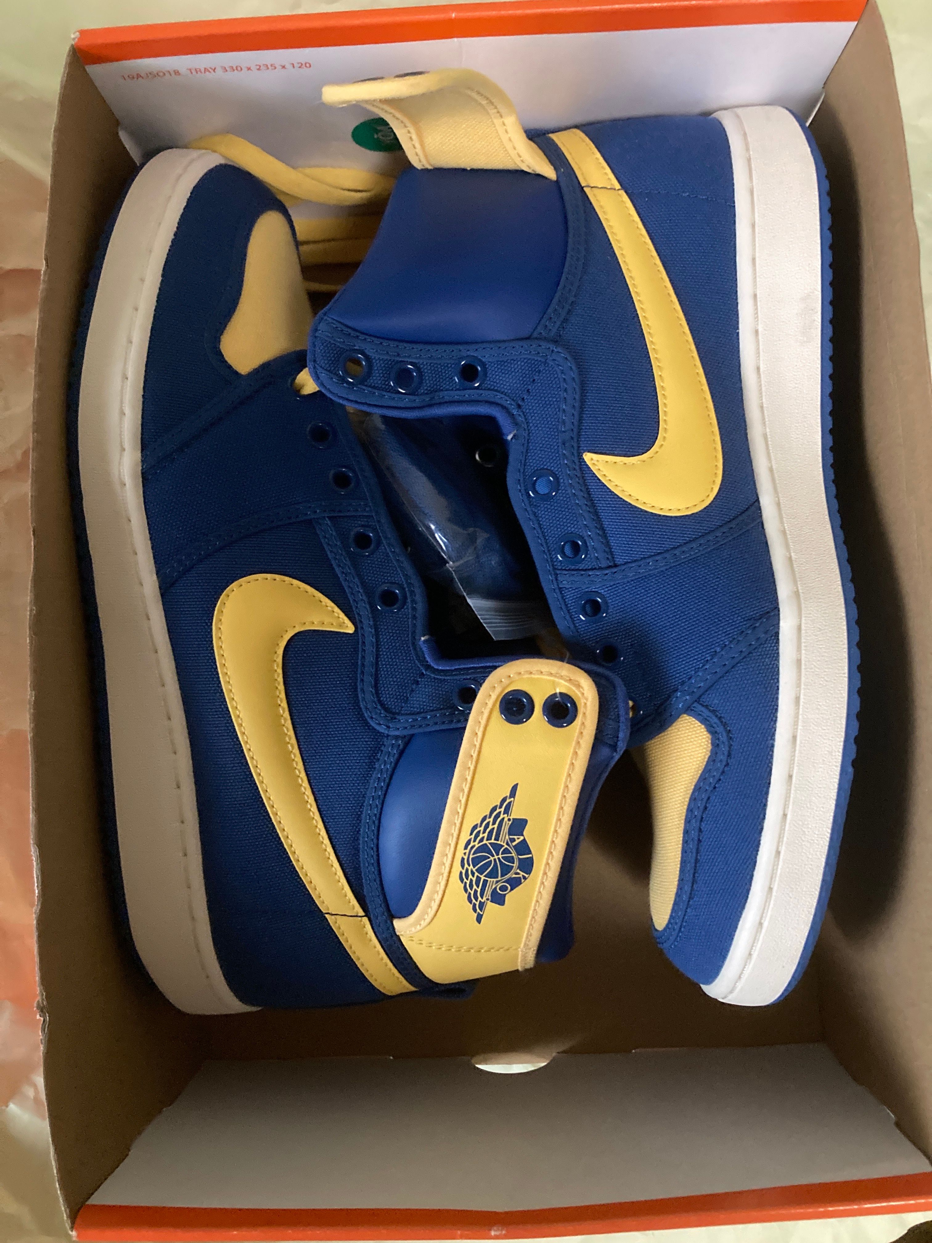 Nike Air Jordan 1 KO "True Blue and Topaz Gold/Laney"