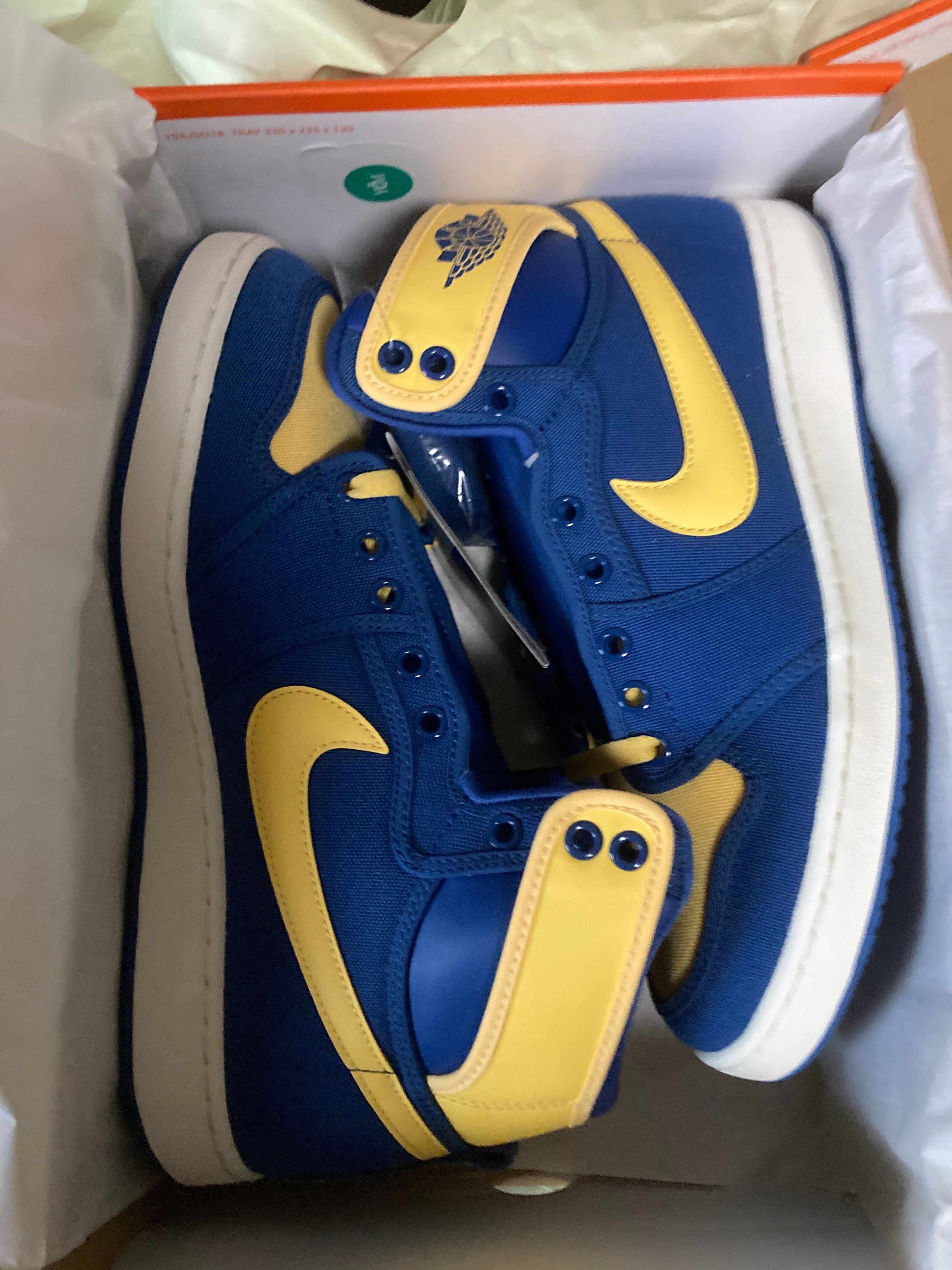 Nike Air Jordan 1 KO "True Blue and Topaz Gold/Laney"