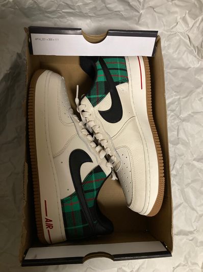 Nike Air Force 1 Low Plaid "Pale Ivory/Black/Stadium Green"