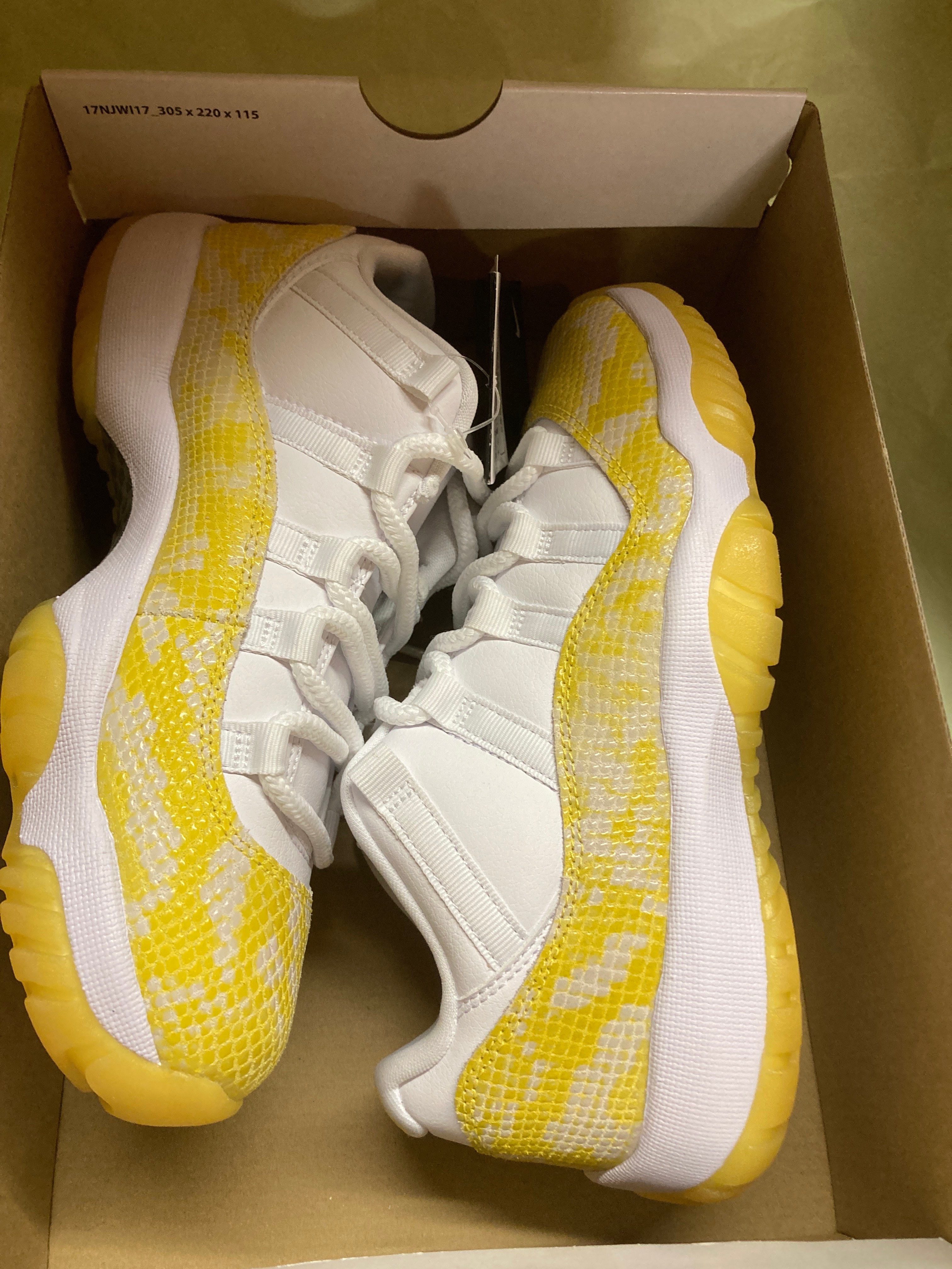 Nike Women's Air Jordan 11 Retro Low "Yellow Snake Skin"