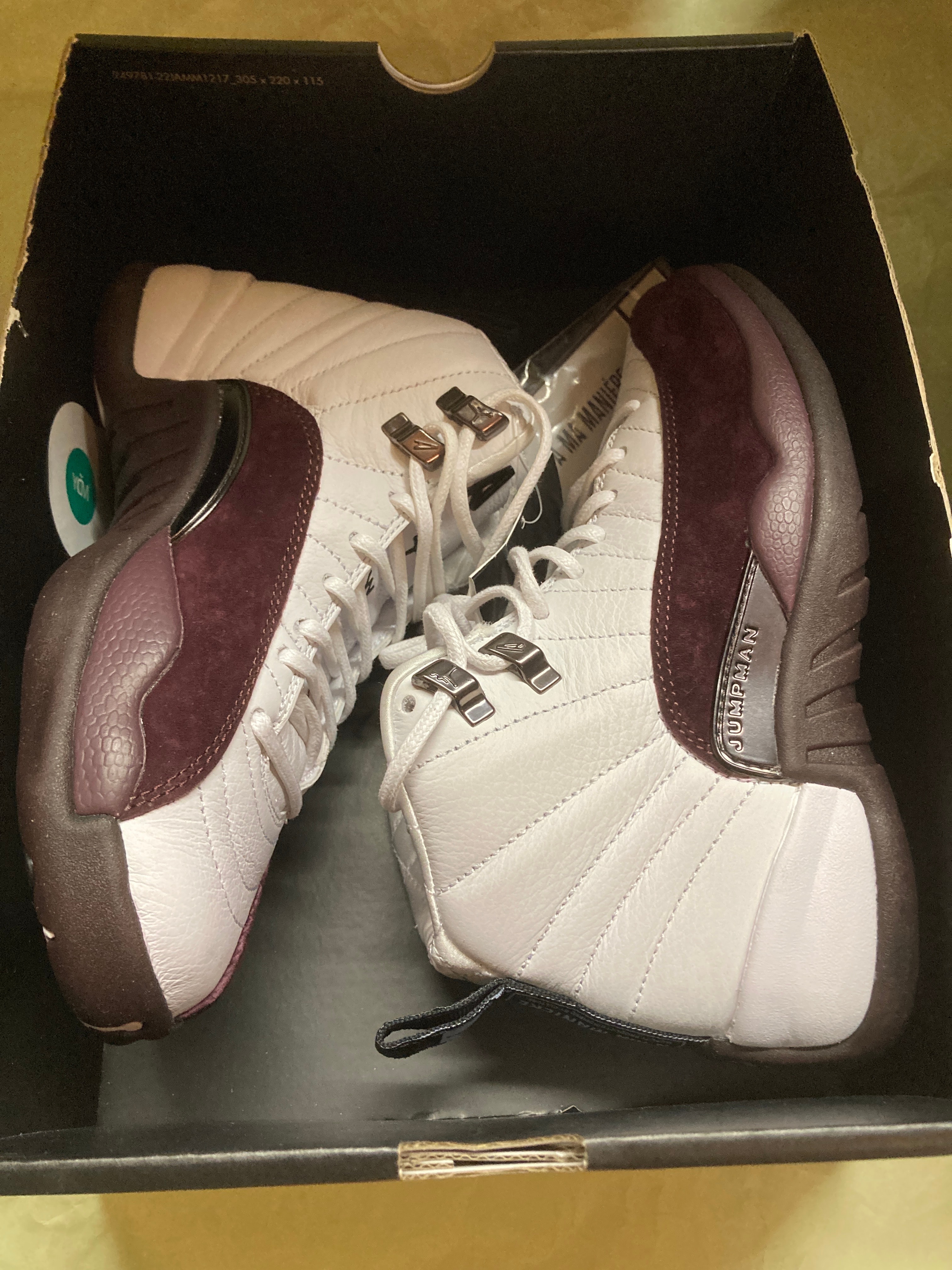 A Ma Maniere × Nike Women's Air Jordan 12 "White and Burgundy Crush"