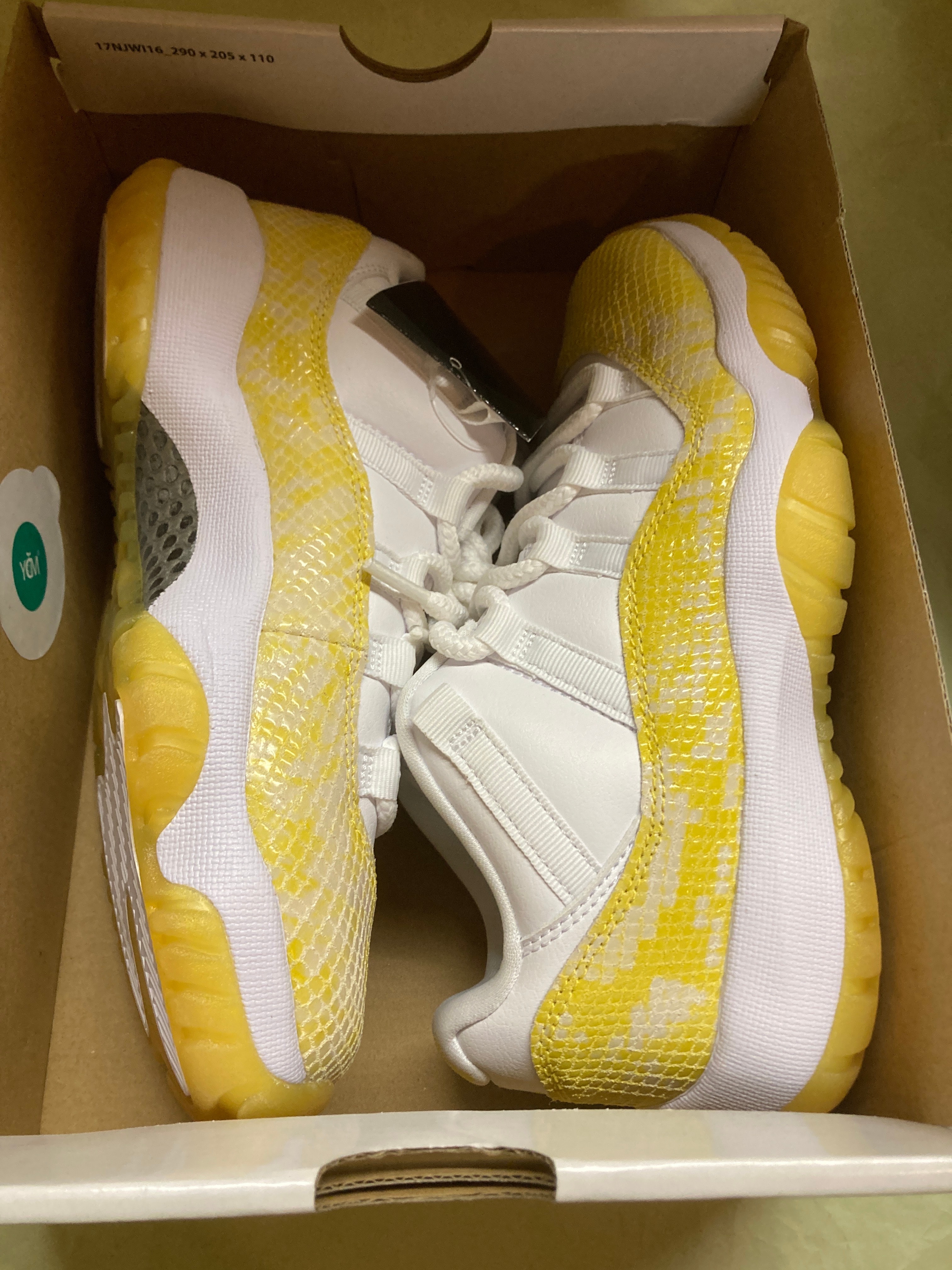 Nike Women's Air Jordan 11 Retro Low "Yellow Snake Skin"