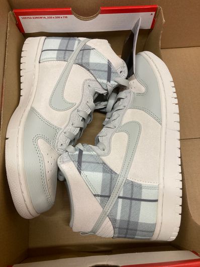 Nike GS Dunk High Plaid "Summit White/Light Silver"