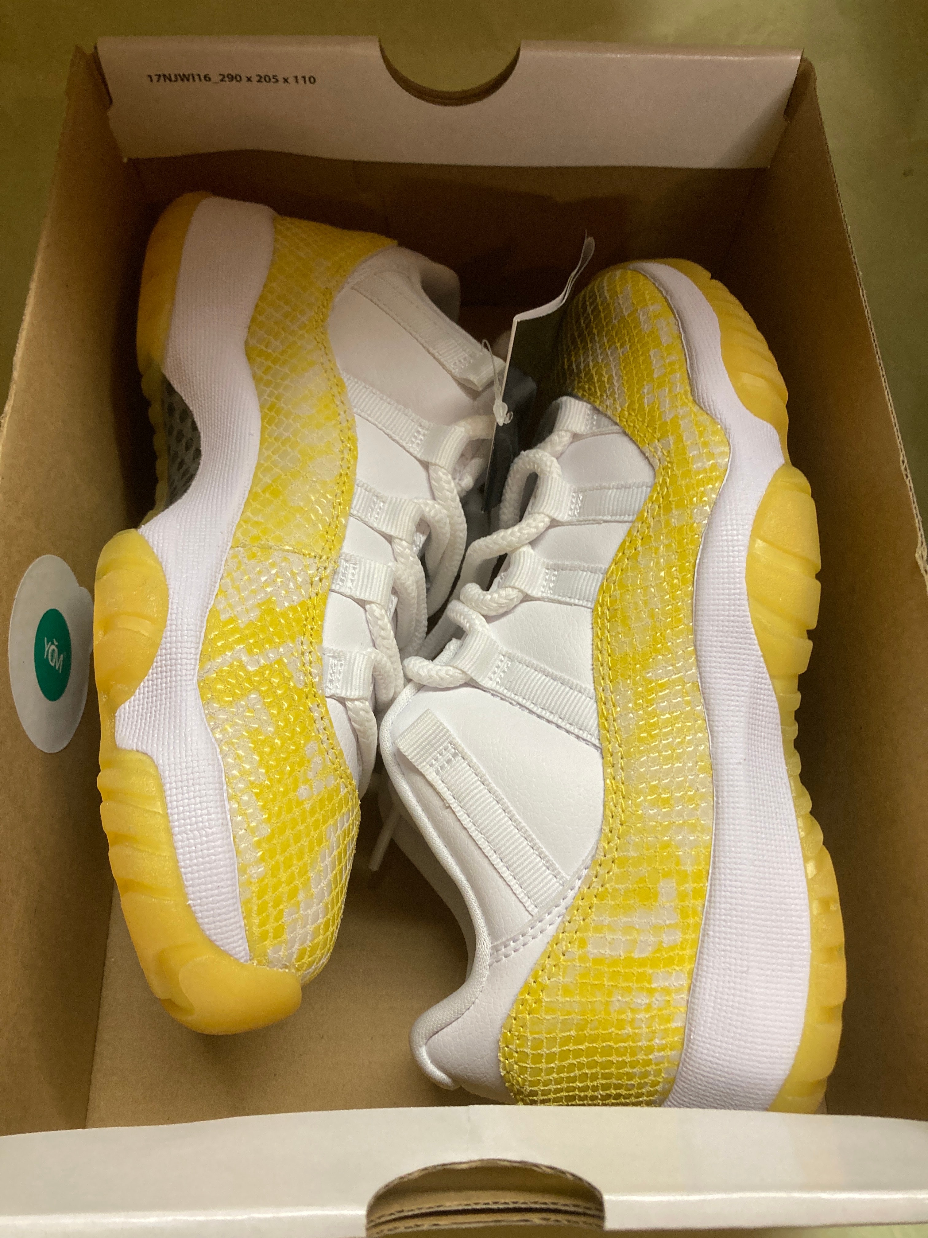 Nike Women's Air Jordan 11 Retro Low "Yellow Snake Skin"