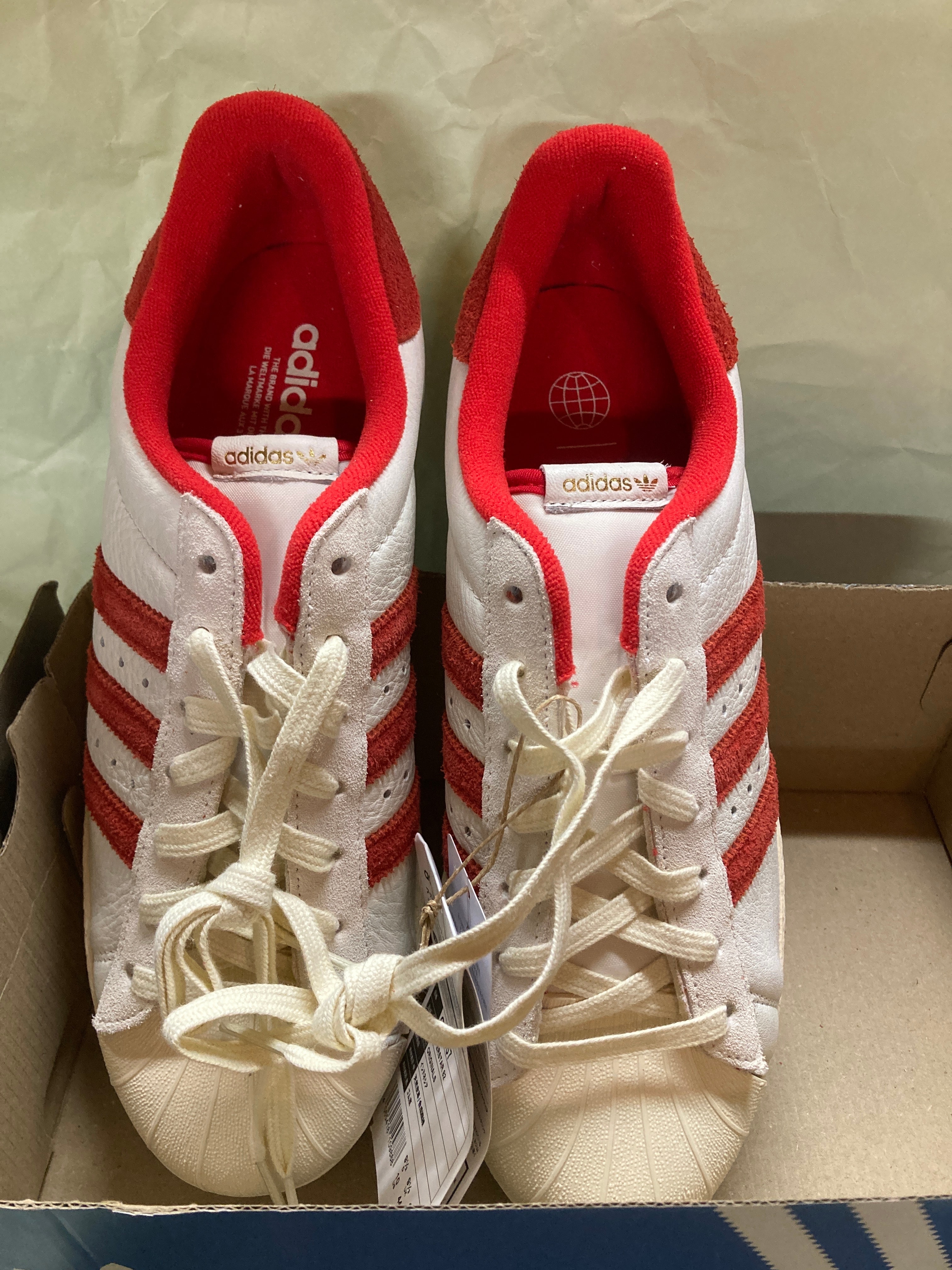 adidas Superstar 82 "Cloud White/Vivid Red/Cream White"