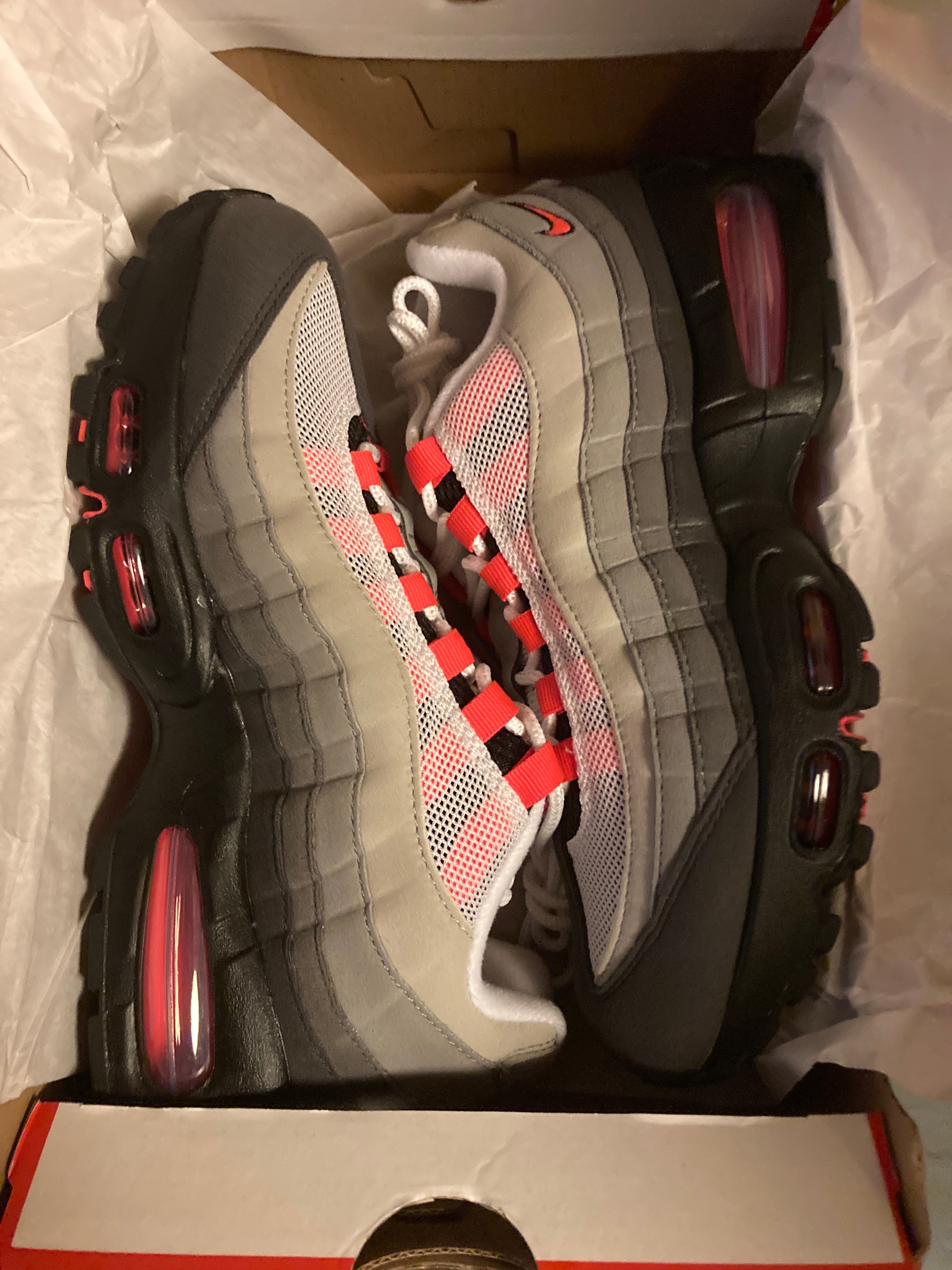 Nike Air Max 95 OG Big Bubble "Medium Ash/Solar Red"