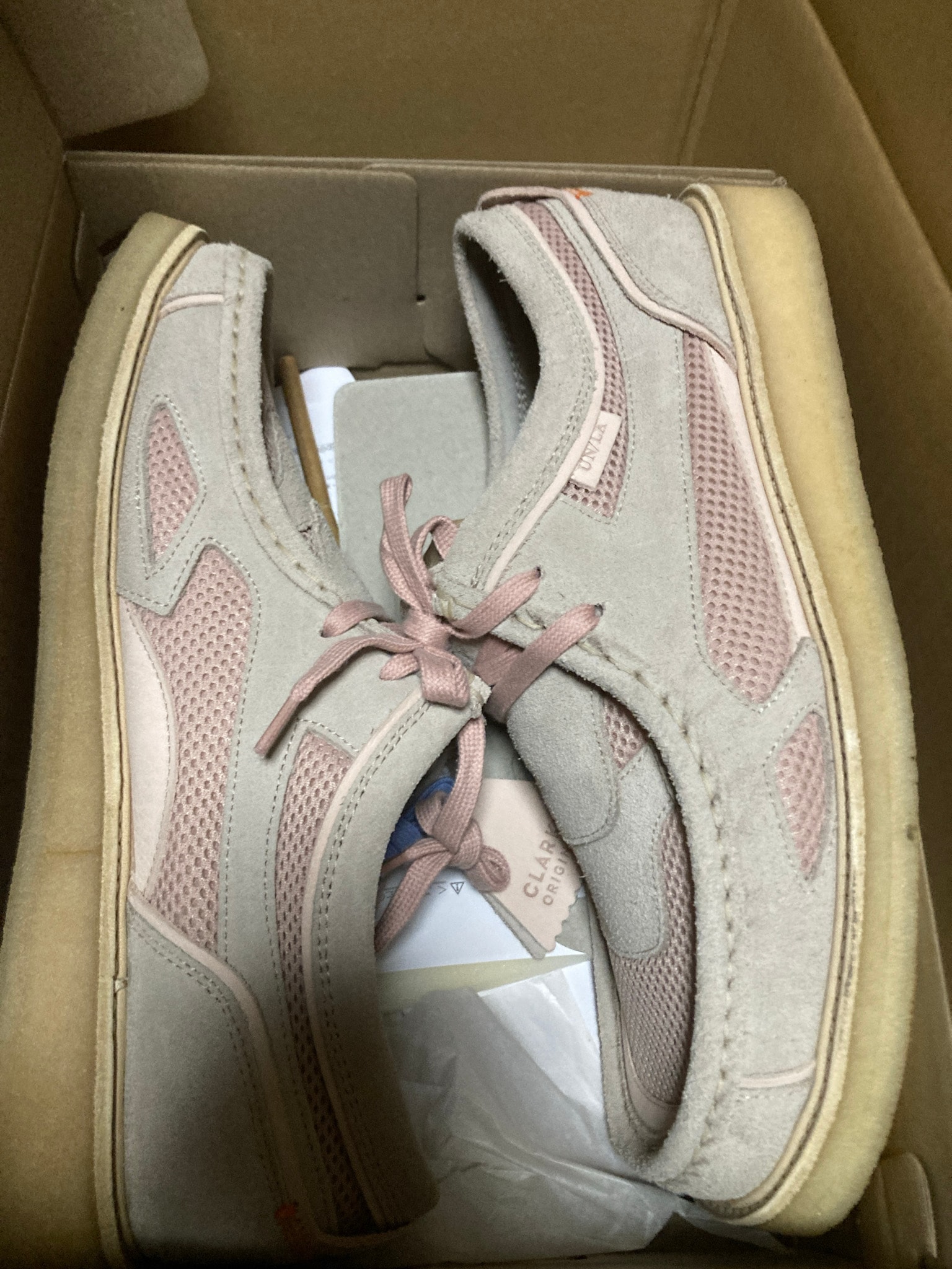 UNION × Clarks Crazy Visions Wallabee "Light Pink Combi"