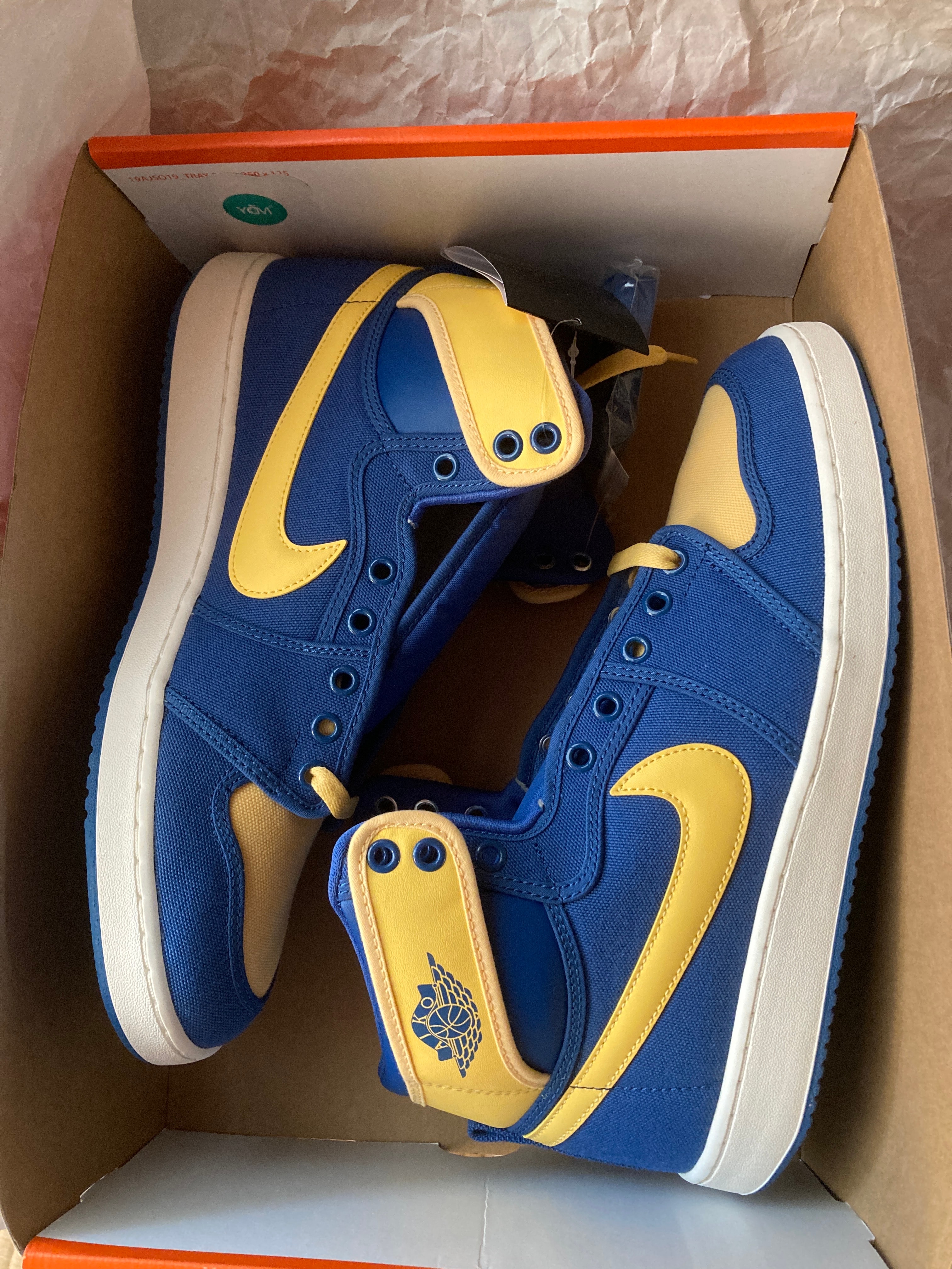 Nike Air Jordan 1 KO "True Blue and Topaz Gold/Laney"