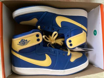 Nike Air Jordan 1 KO "True Blue and Topaz Gold/Laney"