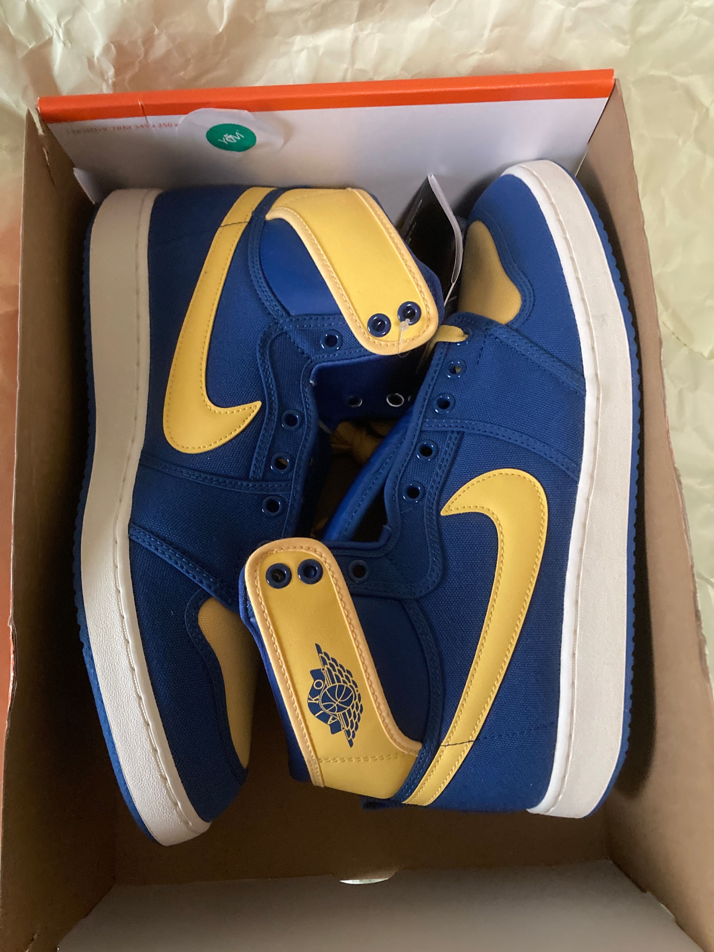 Nike Air Jordan 1 KO "True Blue and Topaz Gold/Laney"