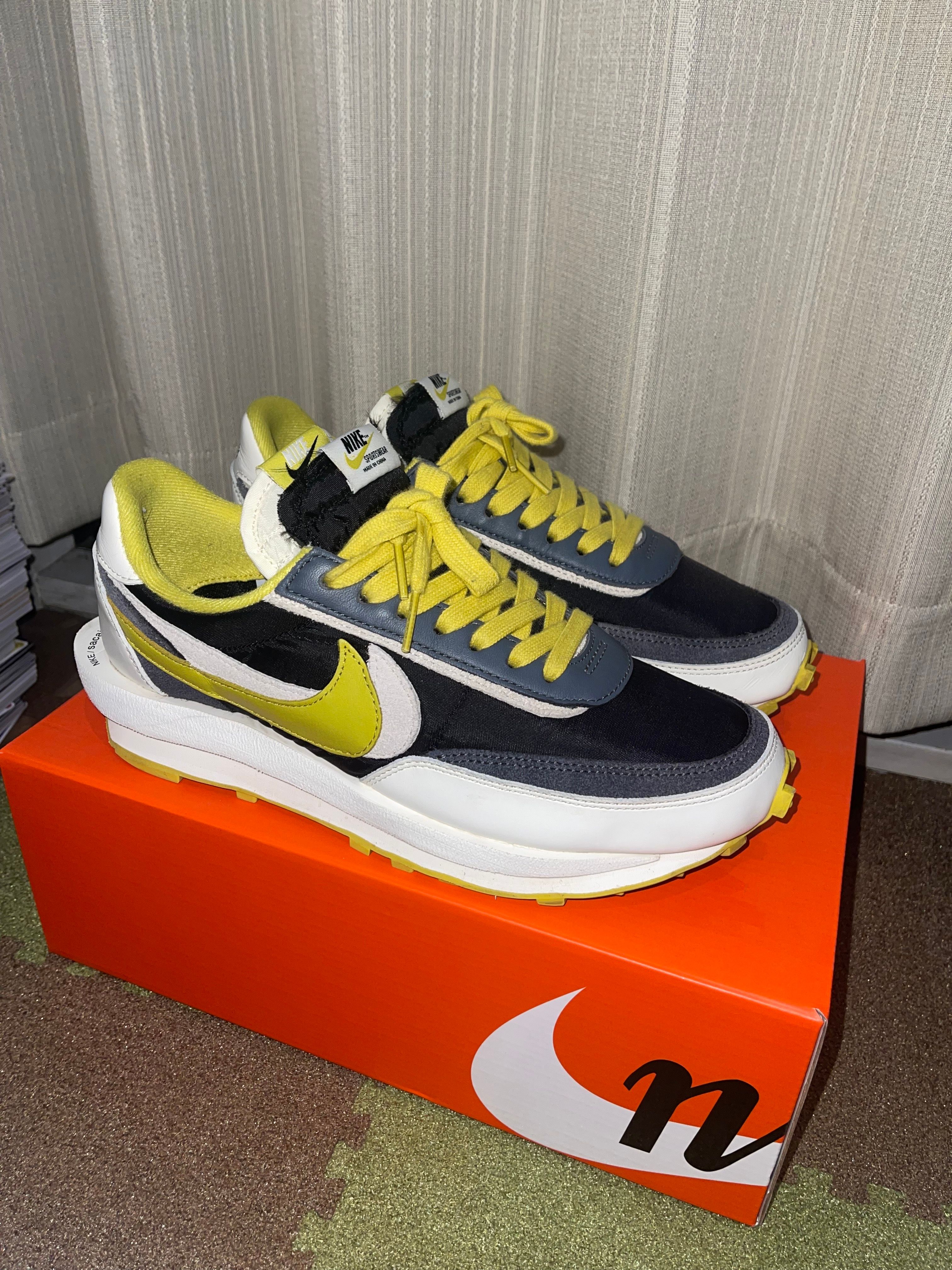 UNDERCOVER × sacai × Nike LD Waffle "Black/Sail-Dark Grey-Bright Citron"