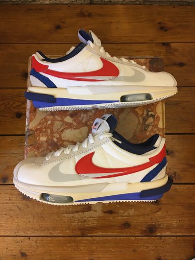 sacai × Nike Zoom Cortez "White and University Red"