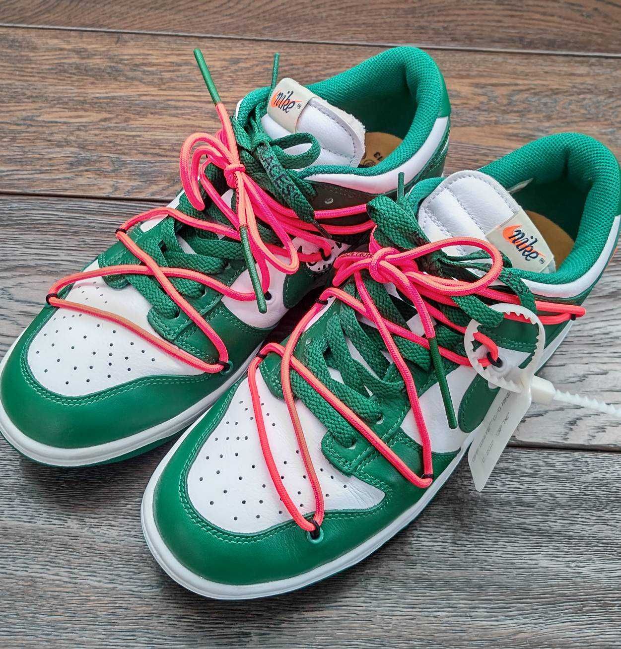 Off-White × Nike Dunk Low "White/Pine Green"