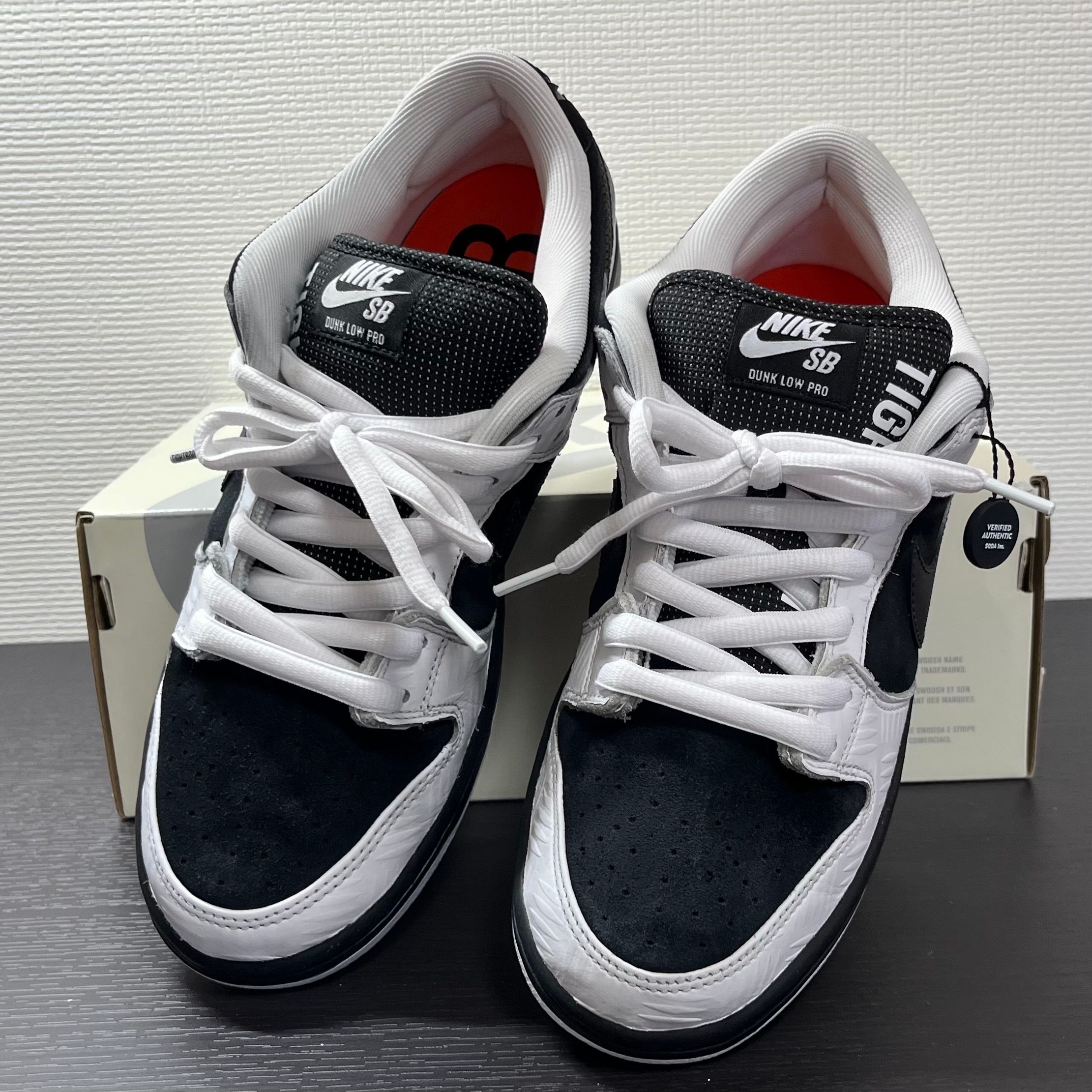 TIGHTBOOTH × Nike SB Dunk Low Pro QS "Black and White"