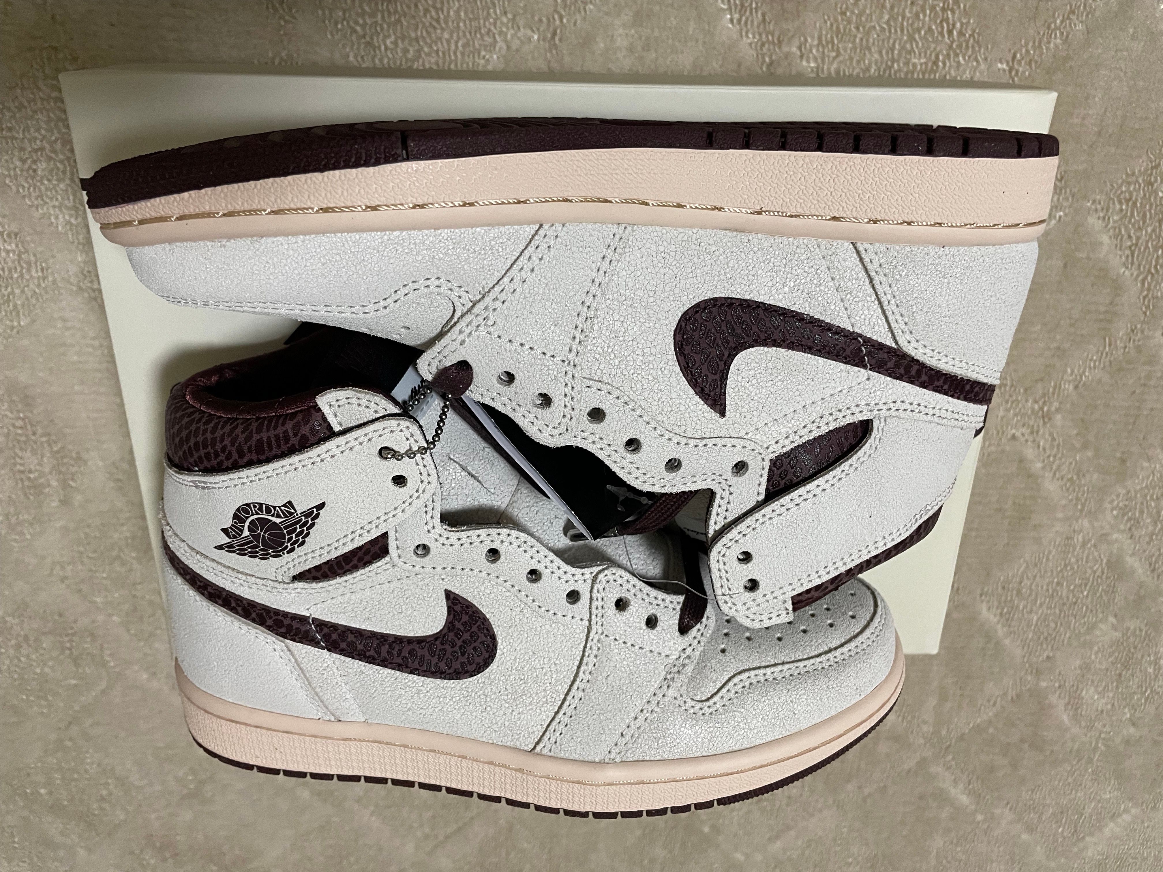 A Ma Maniere × Nike Air Jordan 1 Retro High OG "Sail and Burgundy"