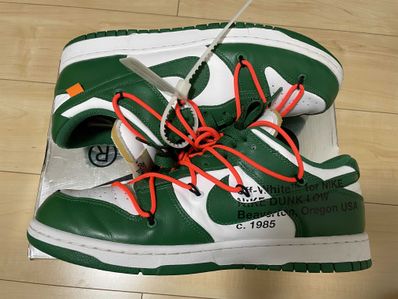 Off-White × Nike Dunk Low "White/Pine Green"