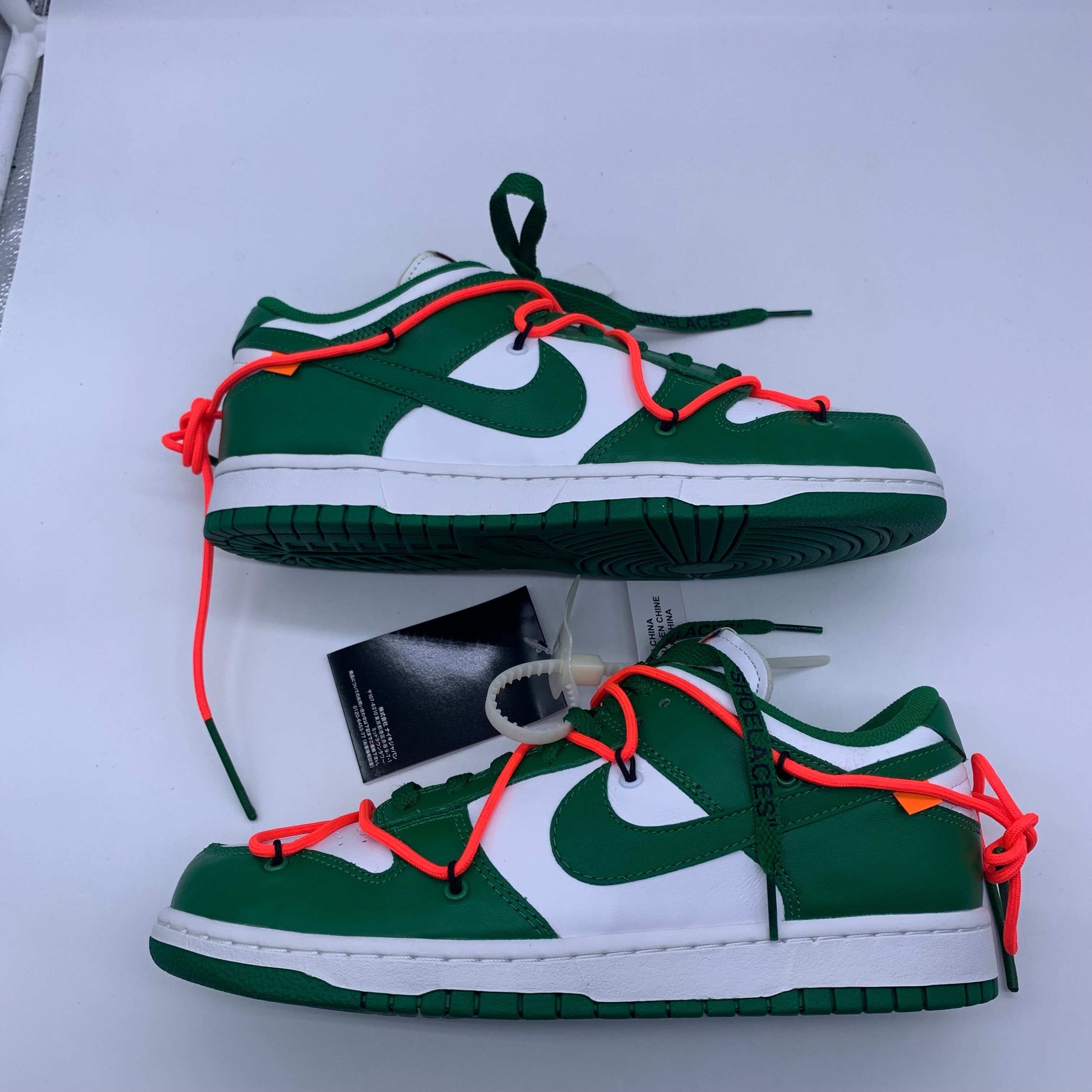 Off-White × Nike Dunk Low "White/Pine Green"