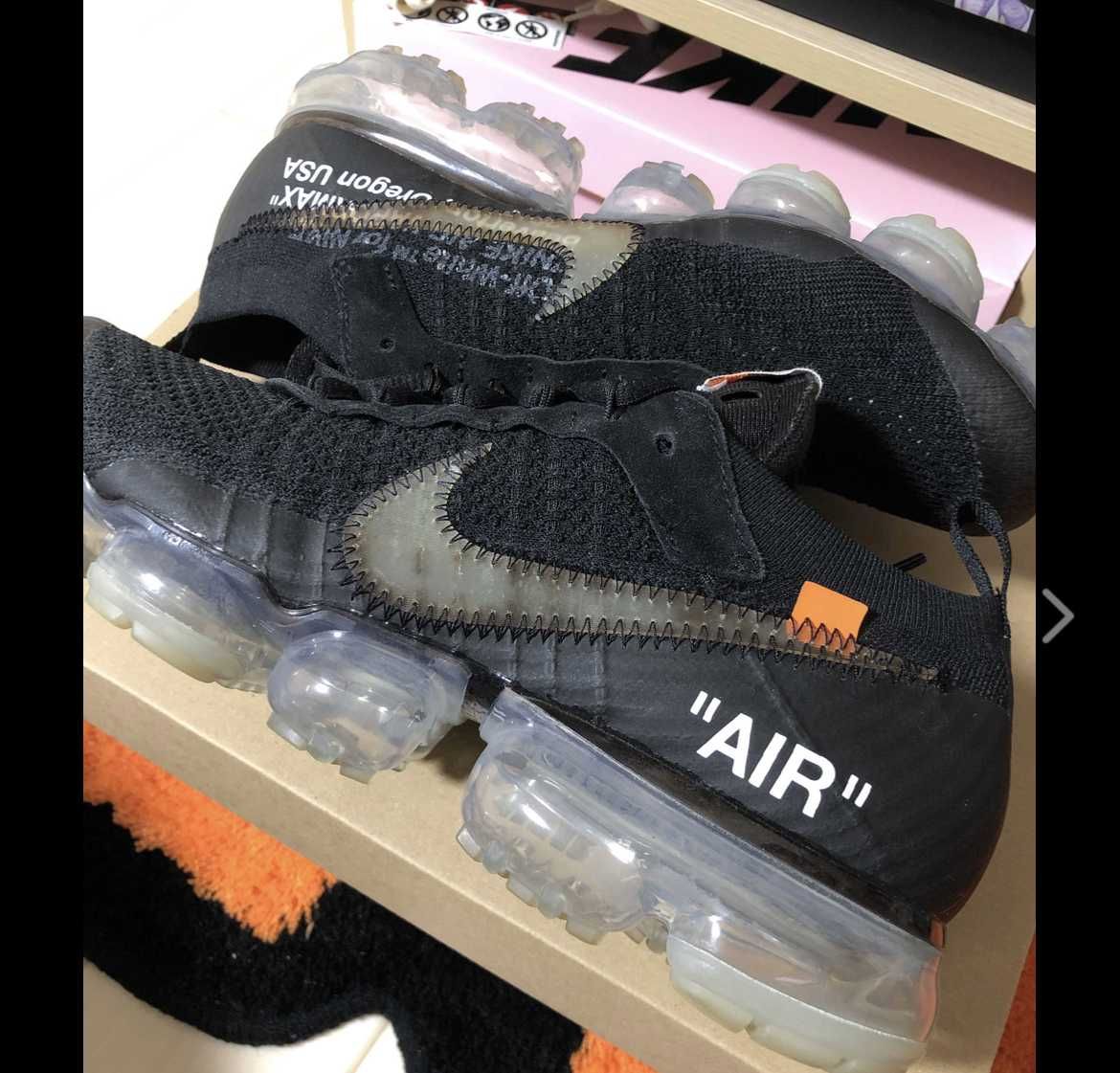 Off-White × Nike Air Vapormax "Black/Total Orange/Clear"