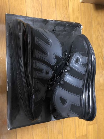 NIKE AIR MORE UPTEMPO 720 BLACK / METALLIC BLACK